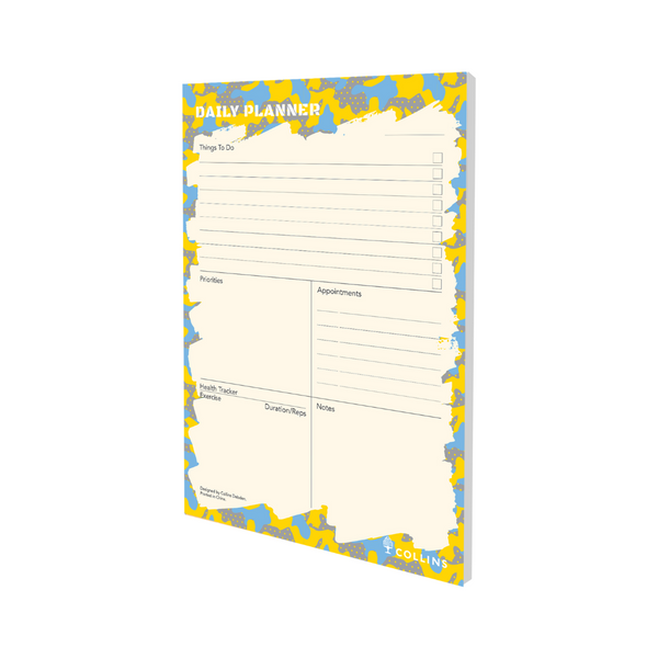Collins Edge Camo - Daily Planner Pad A5 Daily - Yellow