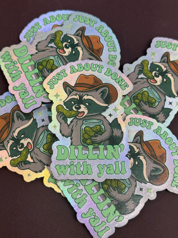 Raccoon - Done Dillin’ With Yall UV Printed Hat Patch