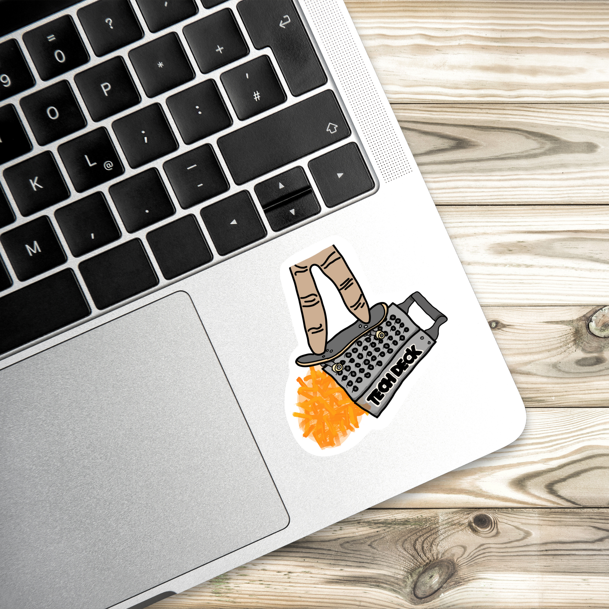 Shredded Cheese | Hand Drawn | Vinyl Sticker | Water Resistant Sticker | Novelty | Cute | Skateboard Stickers