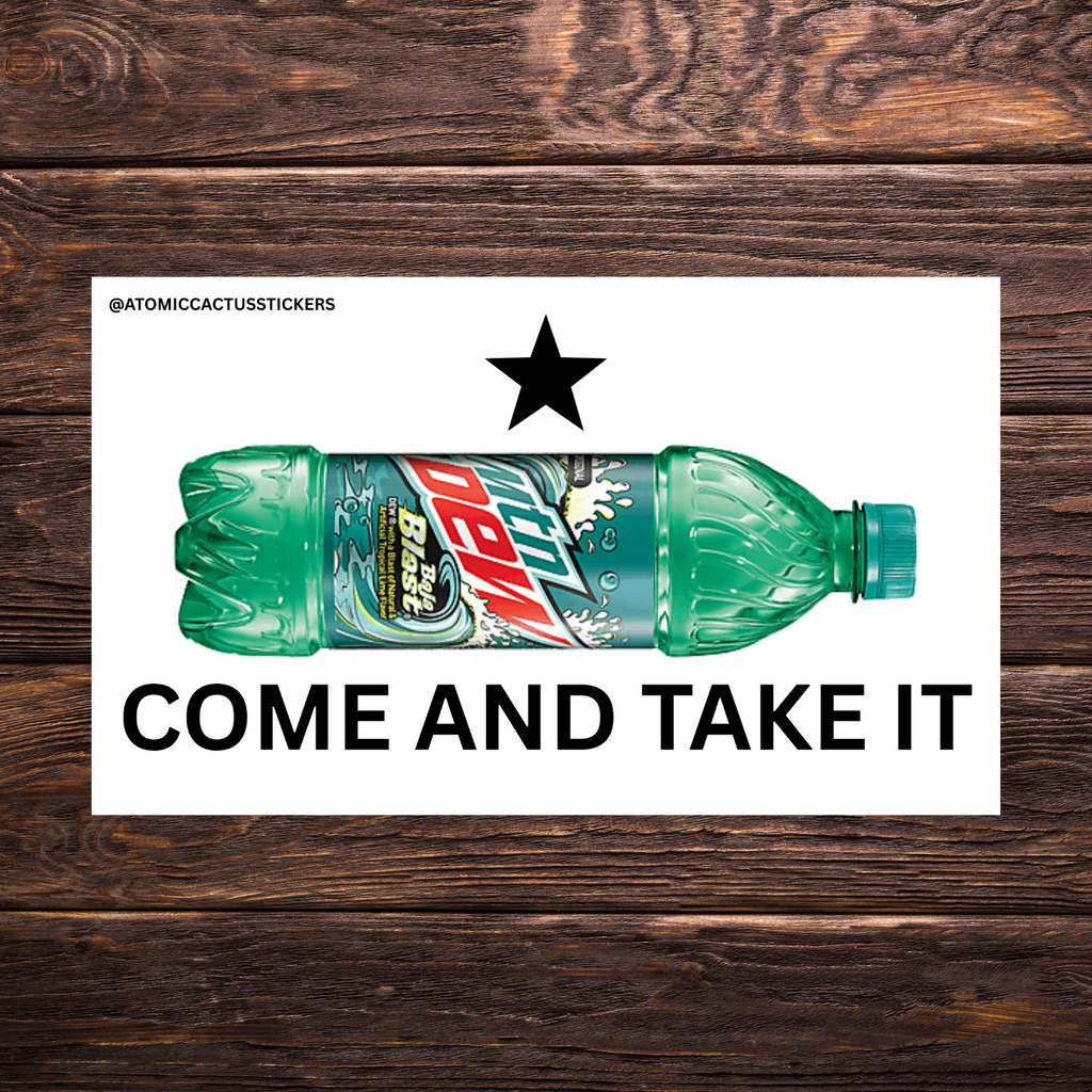 Come and Take It Soda Bottle Sticker Bundle | 4-Pack Funny Political Parody Stickers | Vinyl Decals