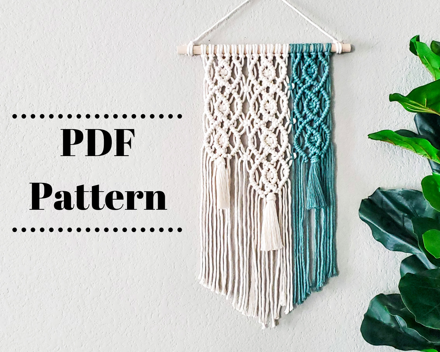 Geometric macrame wall hanging pattern. PDF pattern digital download