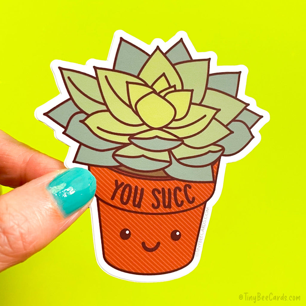Funny Succulent Vinyl Sticker "You Succ"