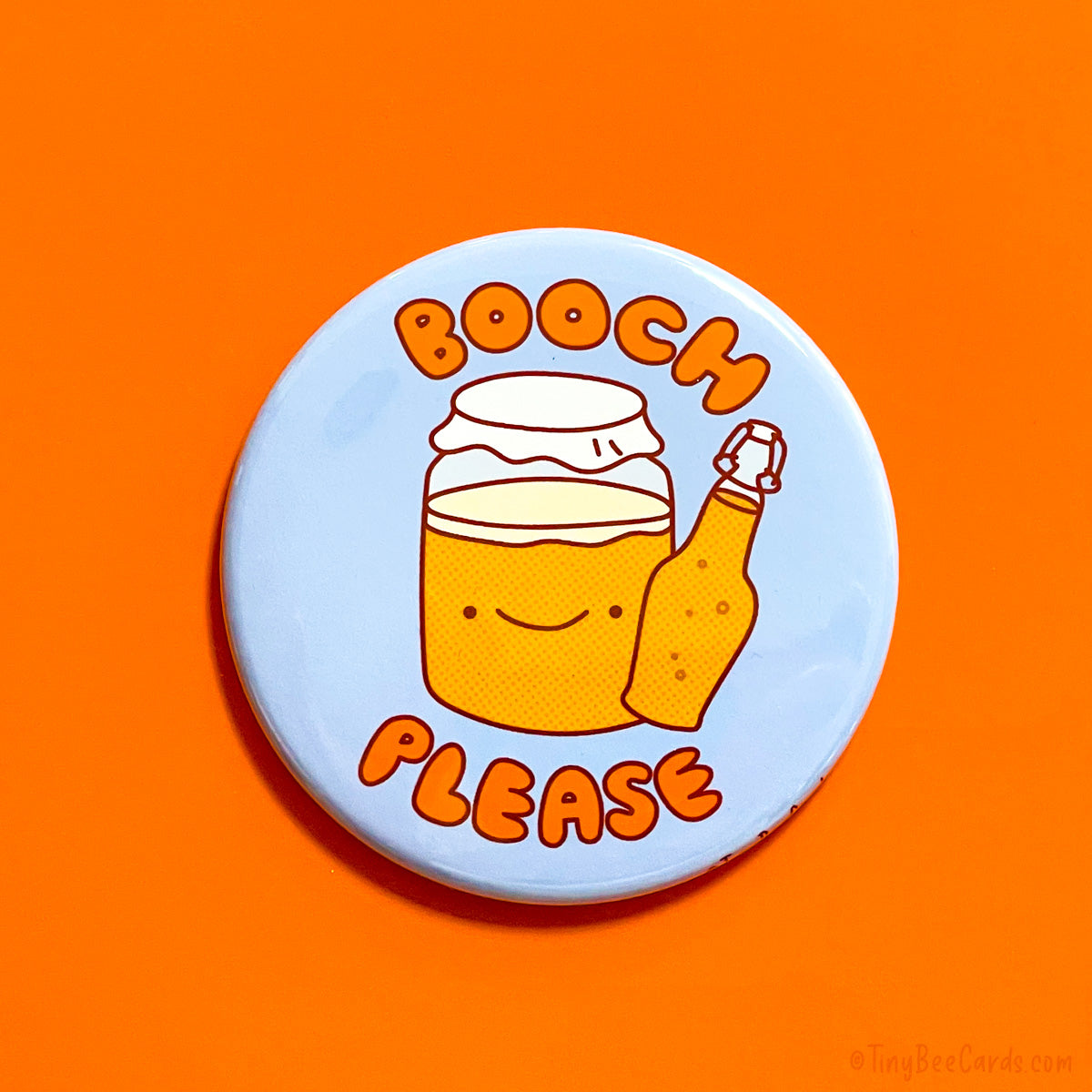 Kombucha Fridge Magnet or Pinback Button "Booch, Please!"