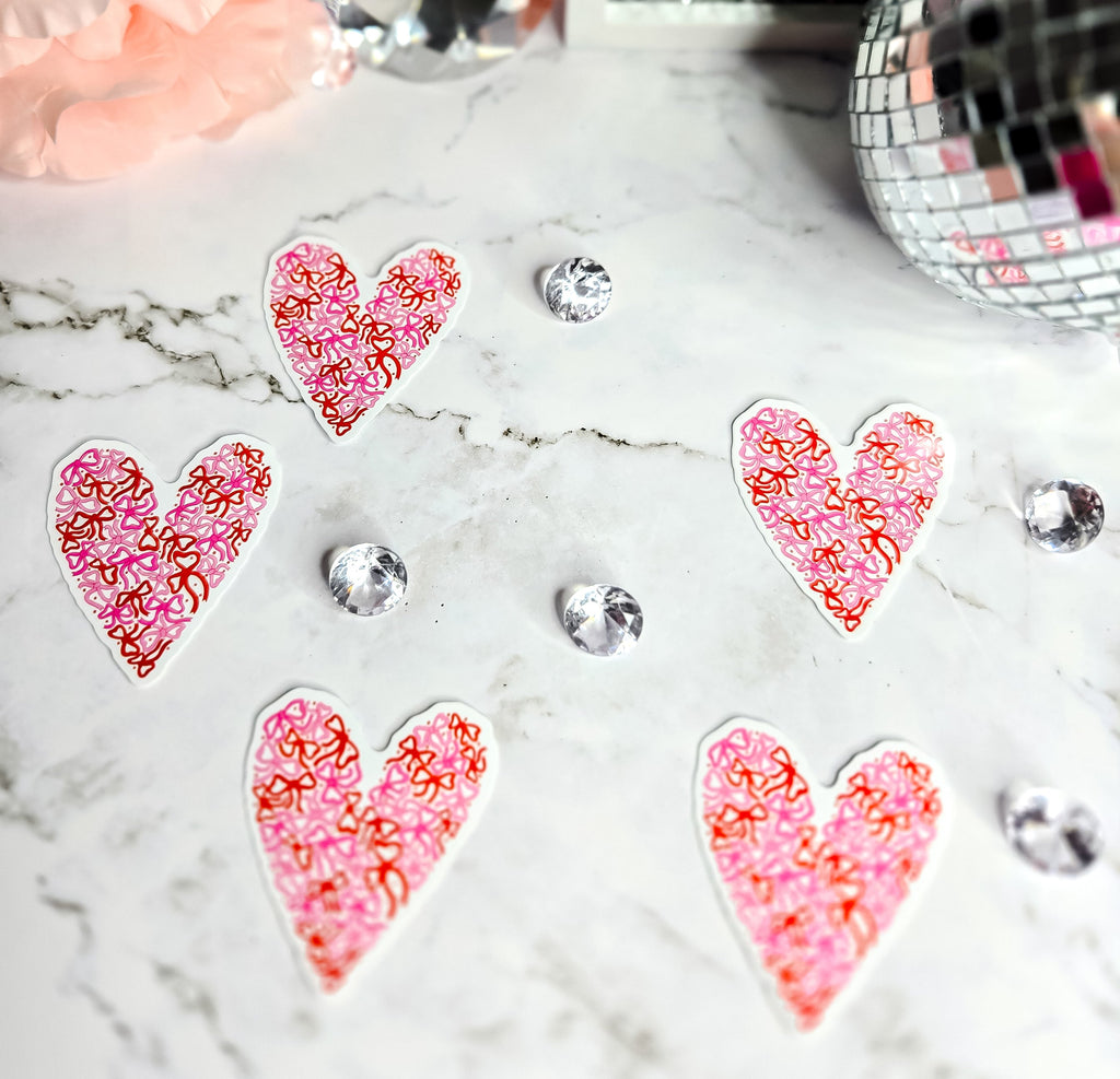 A heart full of bows sticker