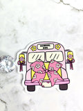 Back to school in style bus sticker