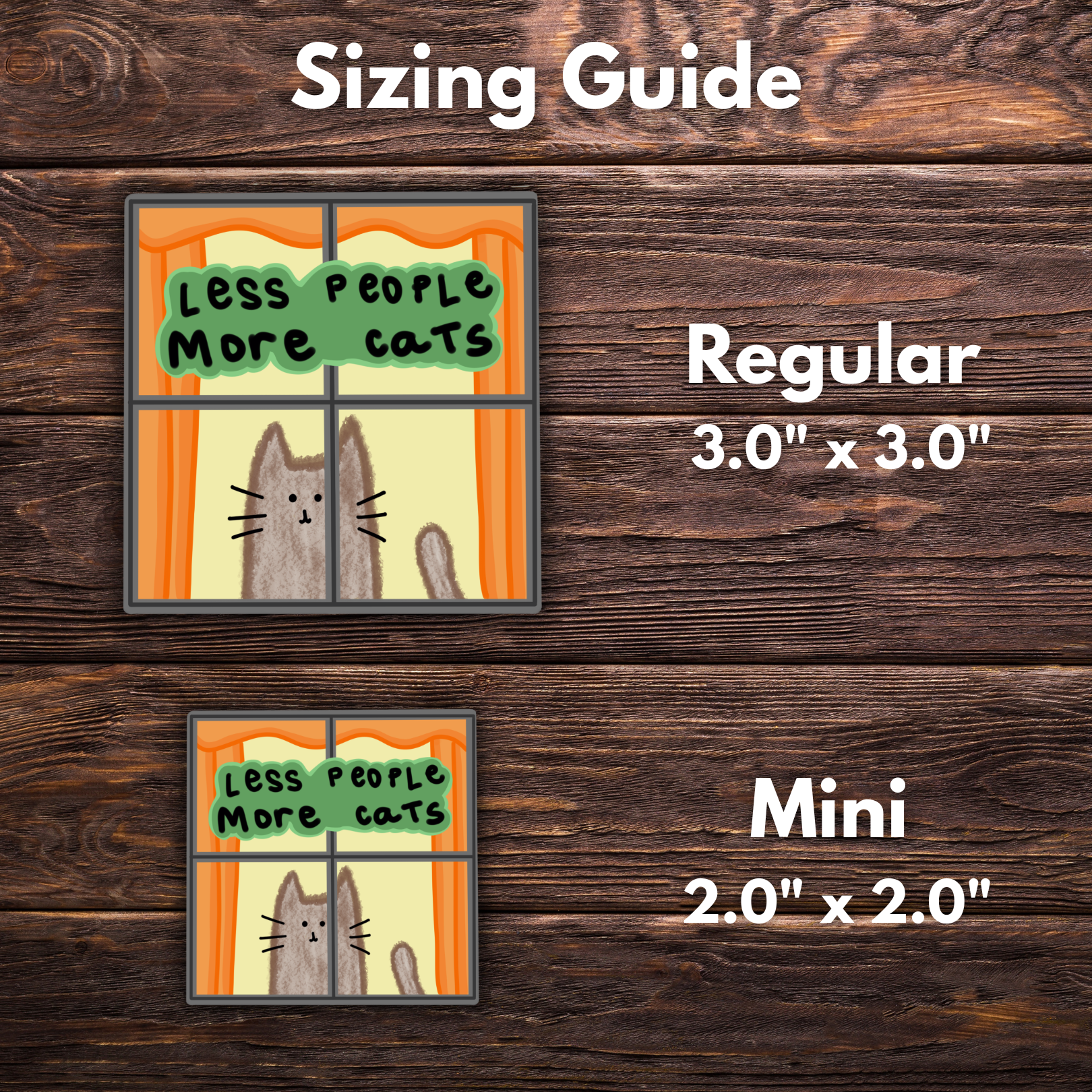 Less People More Cats Sticker | Hand Drawn | Vinyl Sticker | Cat Stickers | Novelty | Cute Cat Sticker