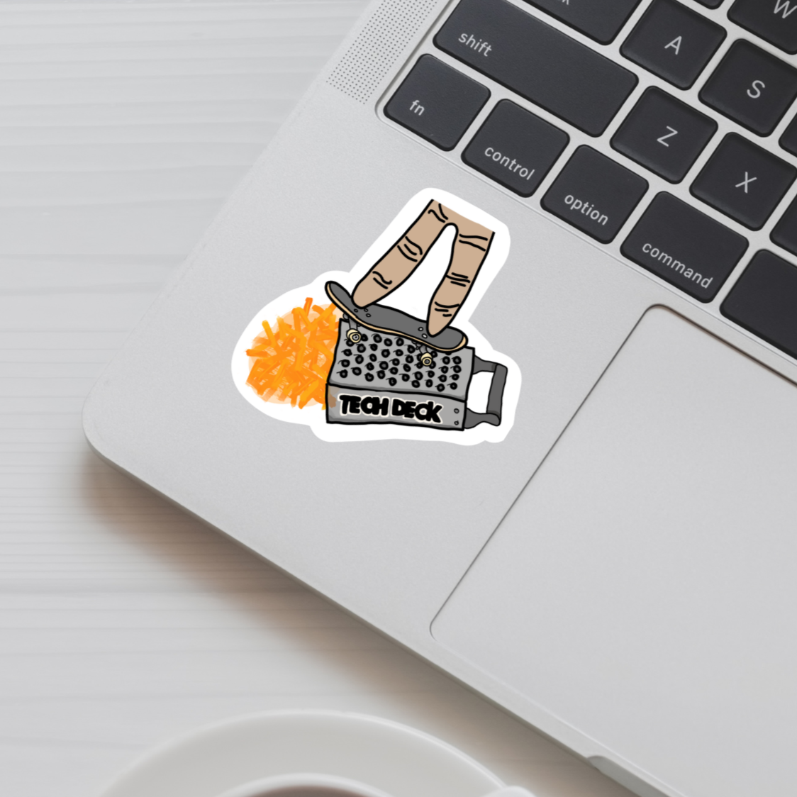 Shredded Cheese | Hand Drawn | Vinyl Sticker | Water Resistant Sticker | Novelty | Cute | Skateboard Stickers