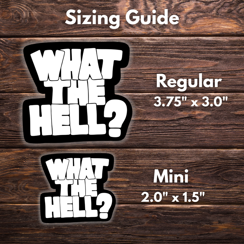 What The Hell Sticker | Meme Vinyl Decal | Black & White Sticker | Funny Sticker in 2 Sizes