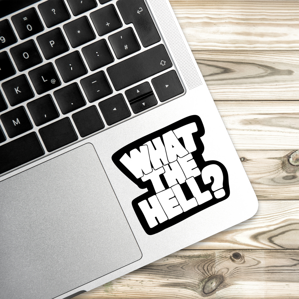 What The Hell Sticker | Meme Vinyl Decal | Black & White Sticker | Funny Sticker in 2 Sizes