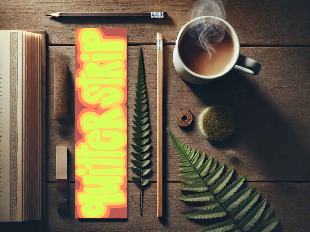 Quitter Strip Bookmark – Retro Orange Design | Hand-Drawn Bookish Gift | Funny Reading Accessory | Laminated Bookmark | Book Lover Humor