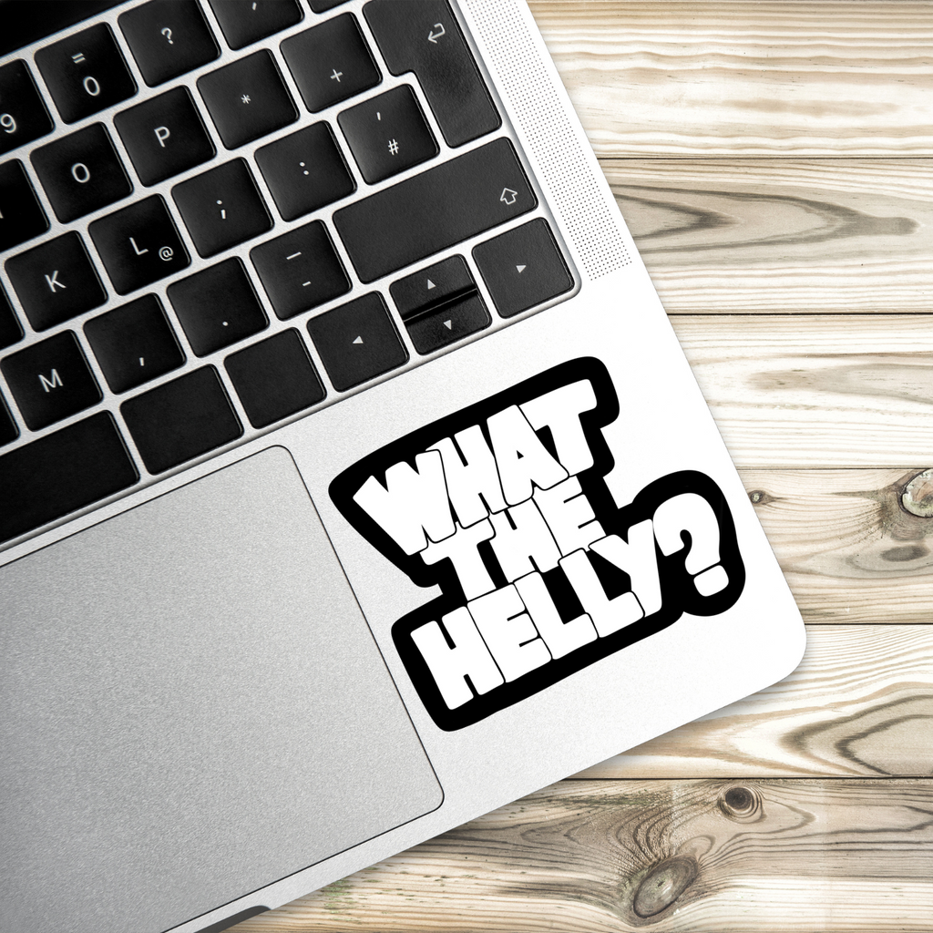 What The Helly Sticker | Meme Vinyl Decal | Black & White Sticker | Funny Sticker in 2 Sizes