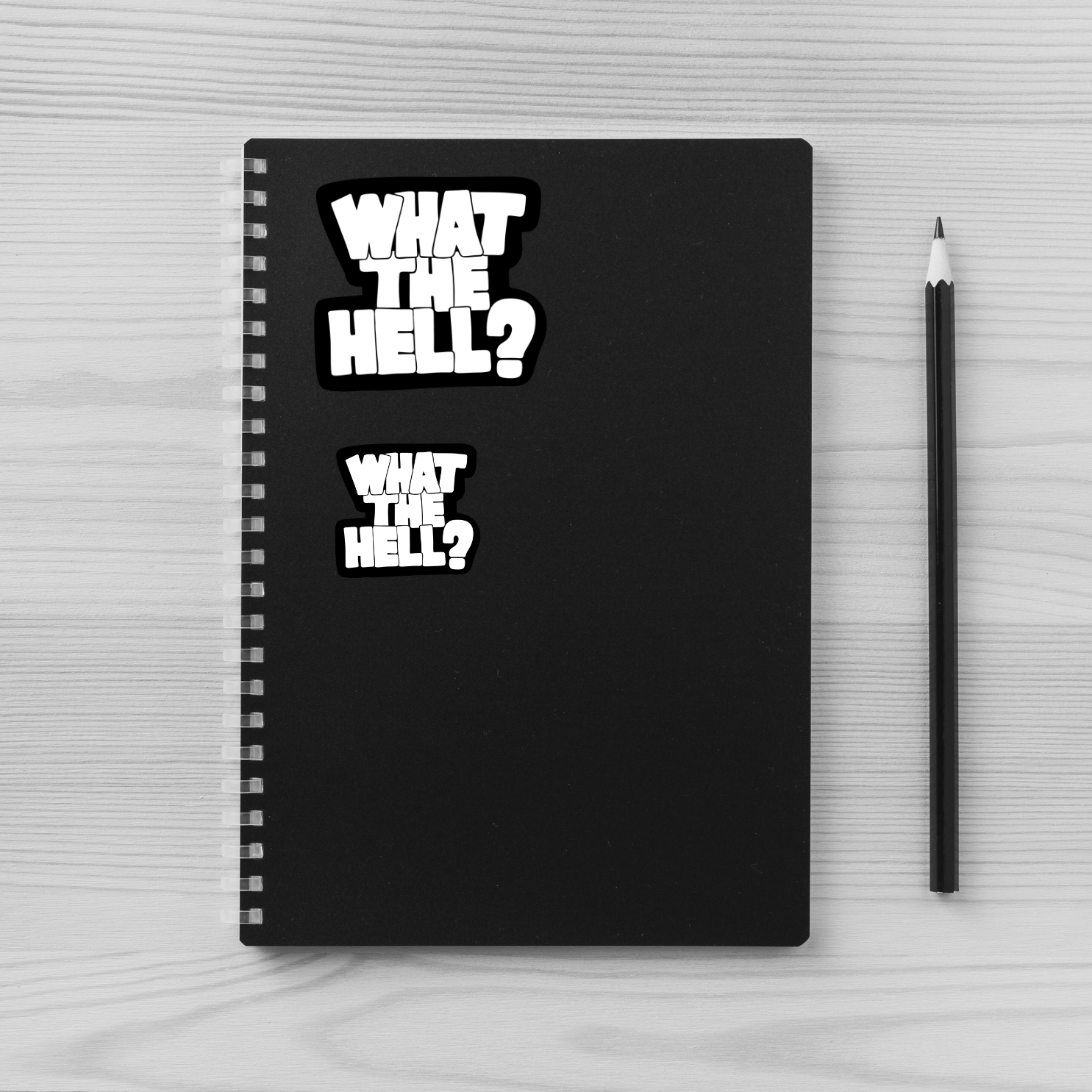 What The Hell Sticker | Meme Vinyl Decal | Black & White Sticker | Funny Sticker in 2 Sizes