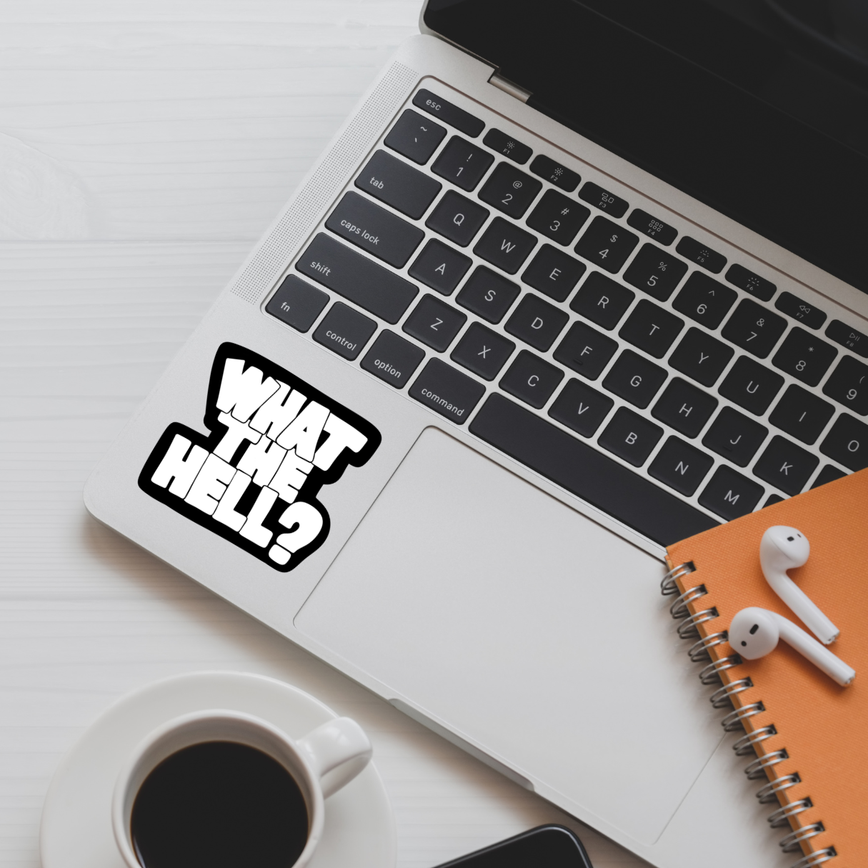 What The Hell Sticker | Meme Vinyl Decal | Black & White Sticker | Funny Sticker in 2 Sizes