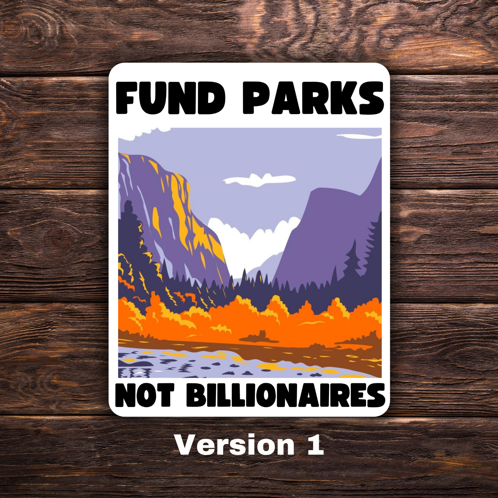 Fund Parks Not Billionaires Bundle | Sticker & Postcard Set | Anti-Capitalist Nature Art | National Parks Advocacy | Political Stationery