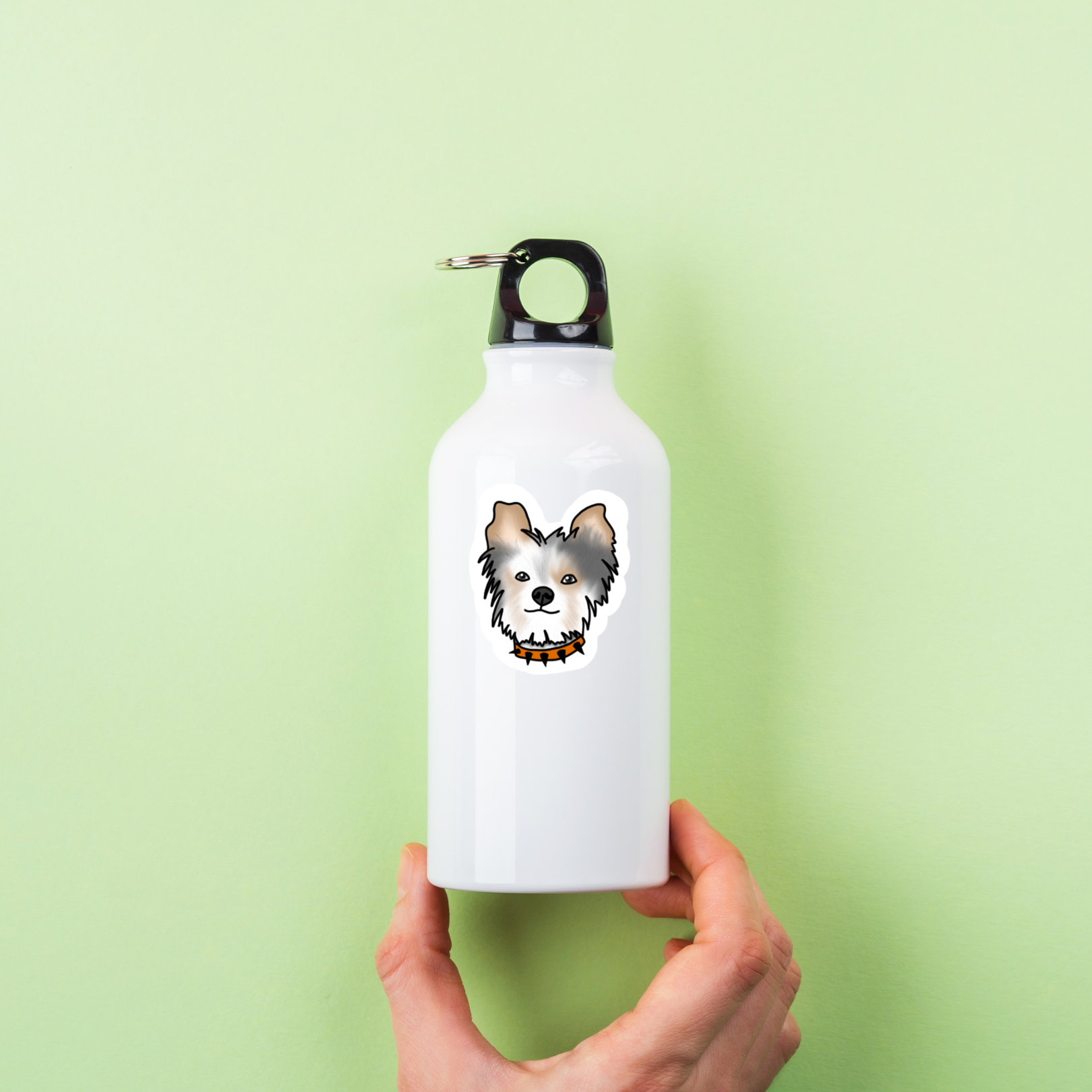 Yorkie with Orange Collar | Hand Drawn | Vinyl Sticker | Dog Sticker | Novelty | Cute