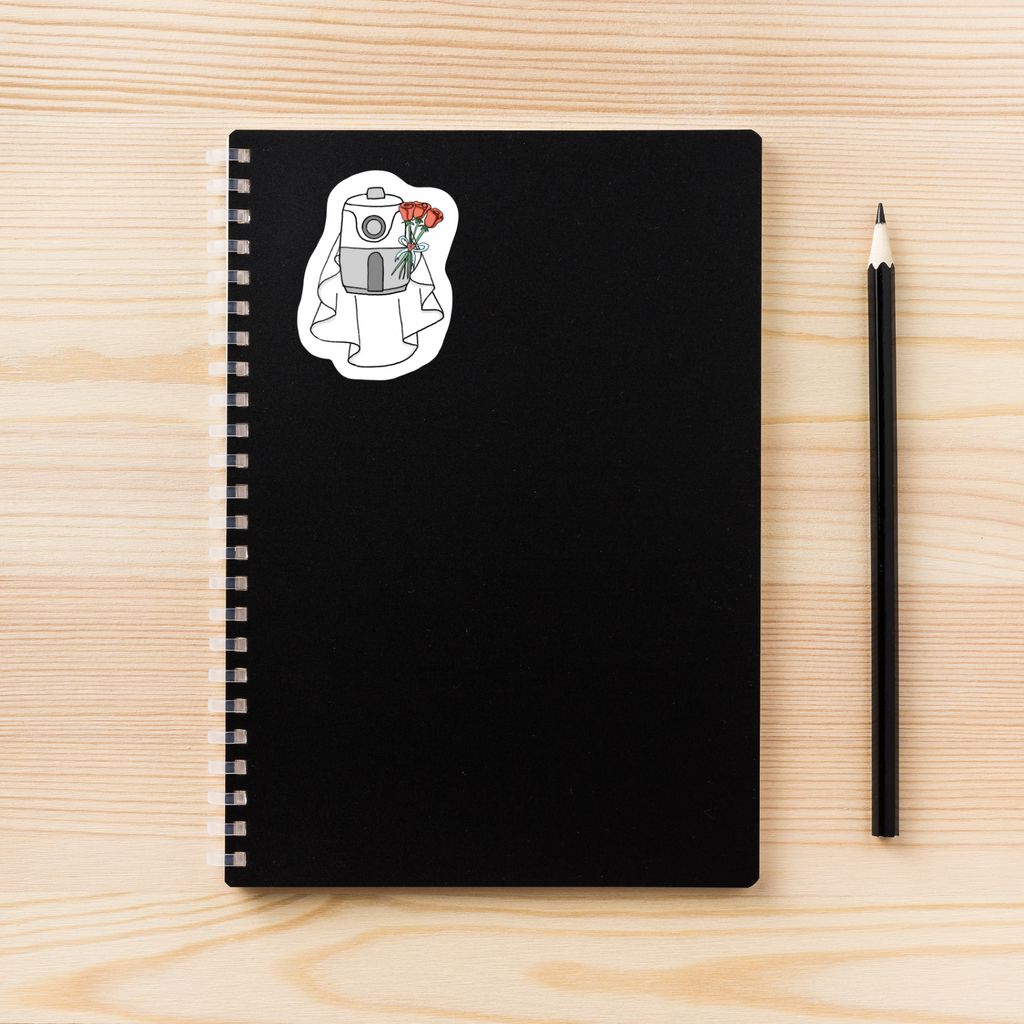 Air Fryer in a Veil Sticker | Hand Drawn | Vinyl Sticker | Water Resistant Sticker | Novelty | Cute