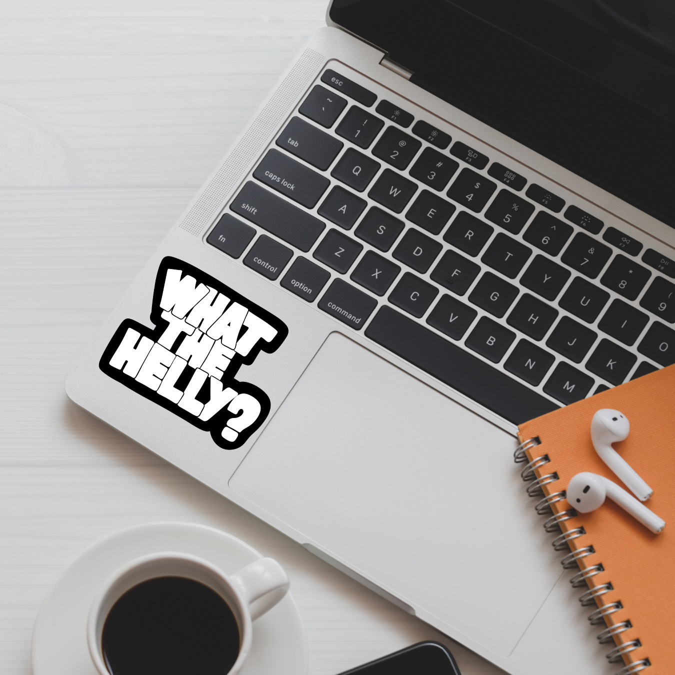 What The Helly Sticker | Meme Vinyl Decal | Black & White Sticker | Funny Sticker in 2 Sizes