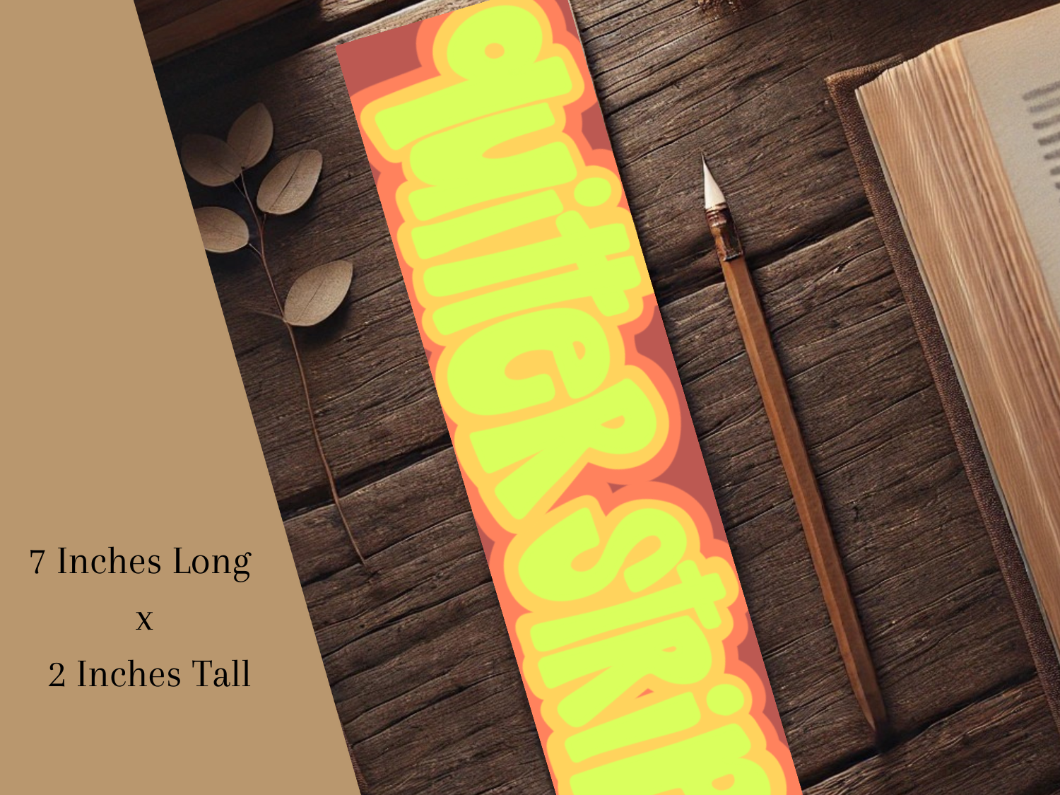 Quitter Strip Bookmark – Retro Orange Design | Hand-Drawn Bookish Gift | Funny Reading Accessory | Laminated Bookmark | Book Lover Humor