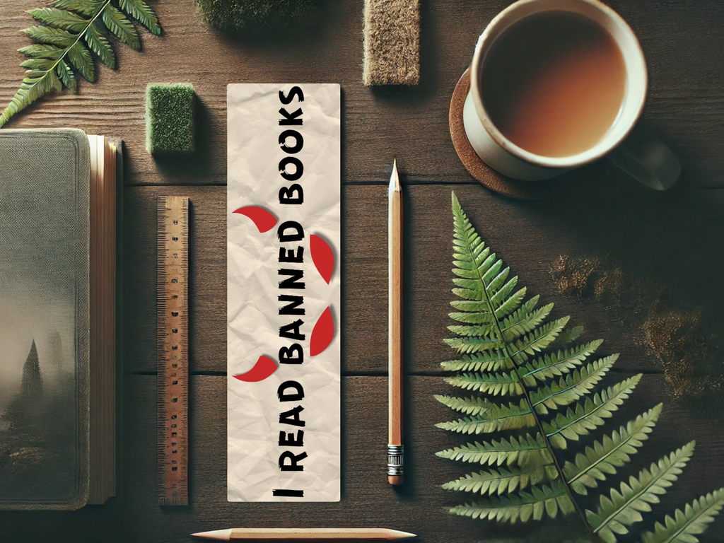 I Read Banned Books Bookmark - Sturdy Laminated Bookmark with Bold Design for Book Lovers and Librarians, Perfect Gift for Literary Rebellion