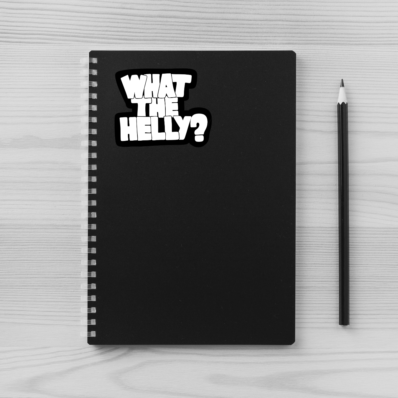 What The Helly Sticker | Meme Vinyl Decal | Black & White Sticker | Funny Sticker in 2 Sizes