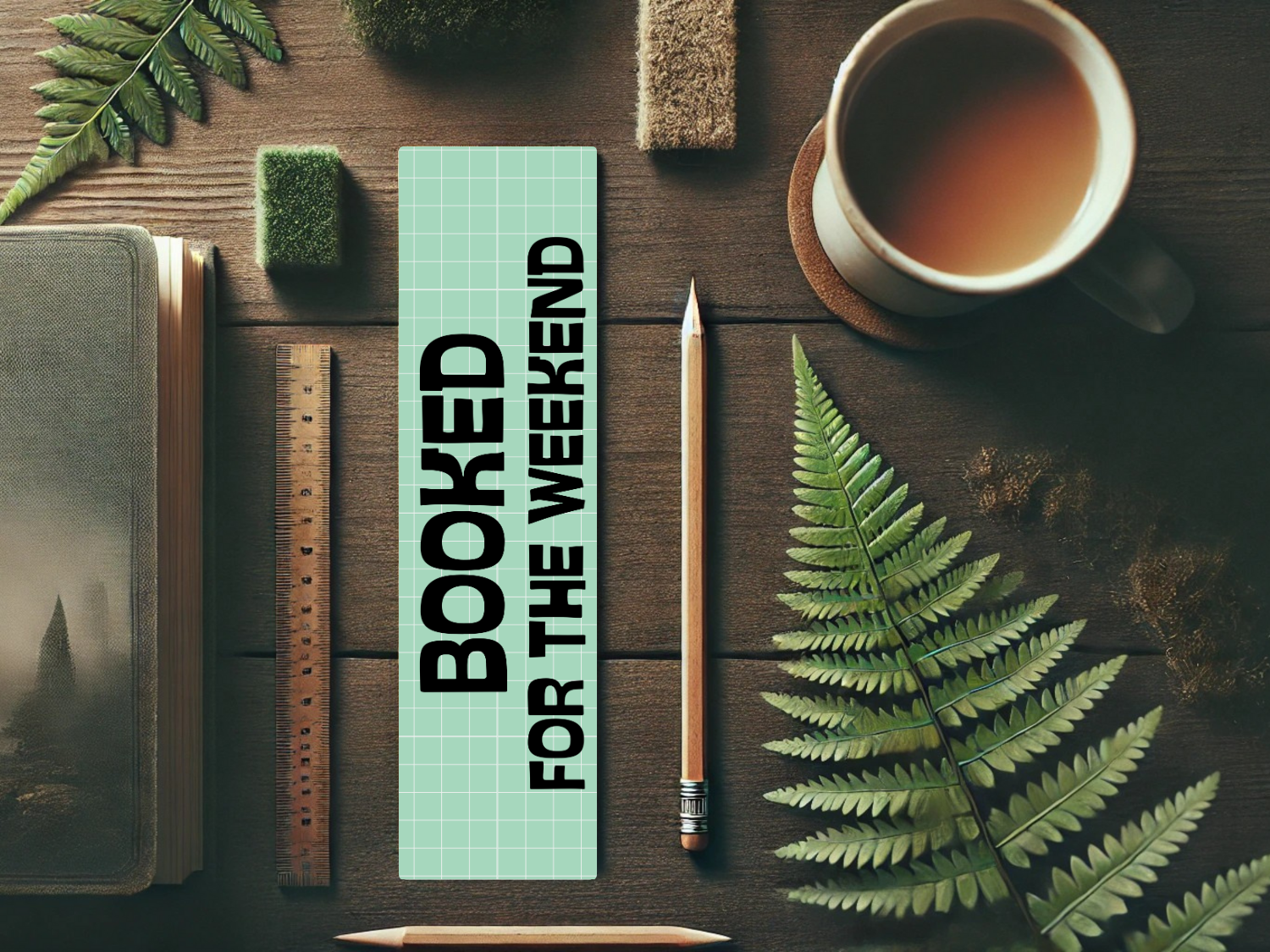 Booked For The Weekend Bookmark | Laminated Bookmark | Funny Bookish Gift | Aesthetic Page Marker | Book Lover Accessory
