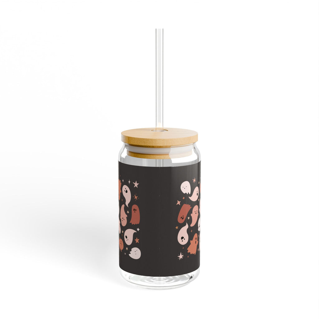 Cute Ghost Sipper Glass | 16oz Drinkware for Home, Parties, Halloween, Gift, Eco-Friendly, Straw Included