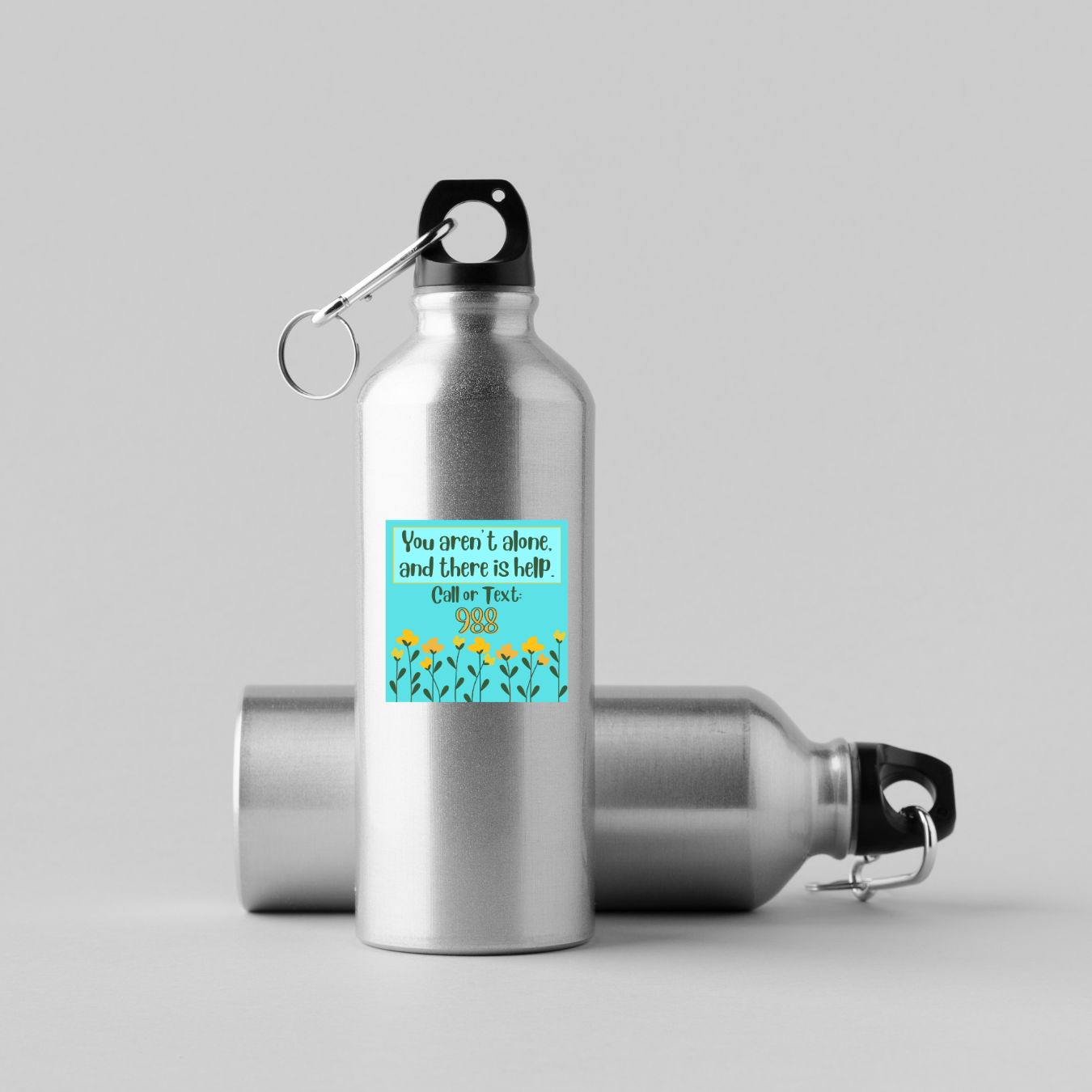 You Aren’t Alone – 988 Crisis Hotline Sticker | Mental Health Awareness Sticker | Suicide Prevention | Floral Vinyl Sticker