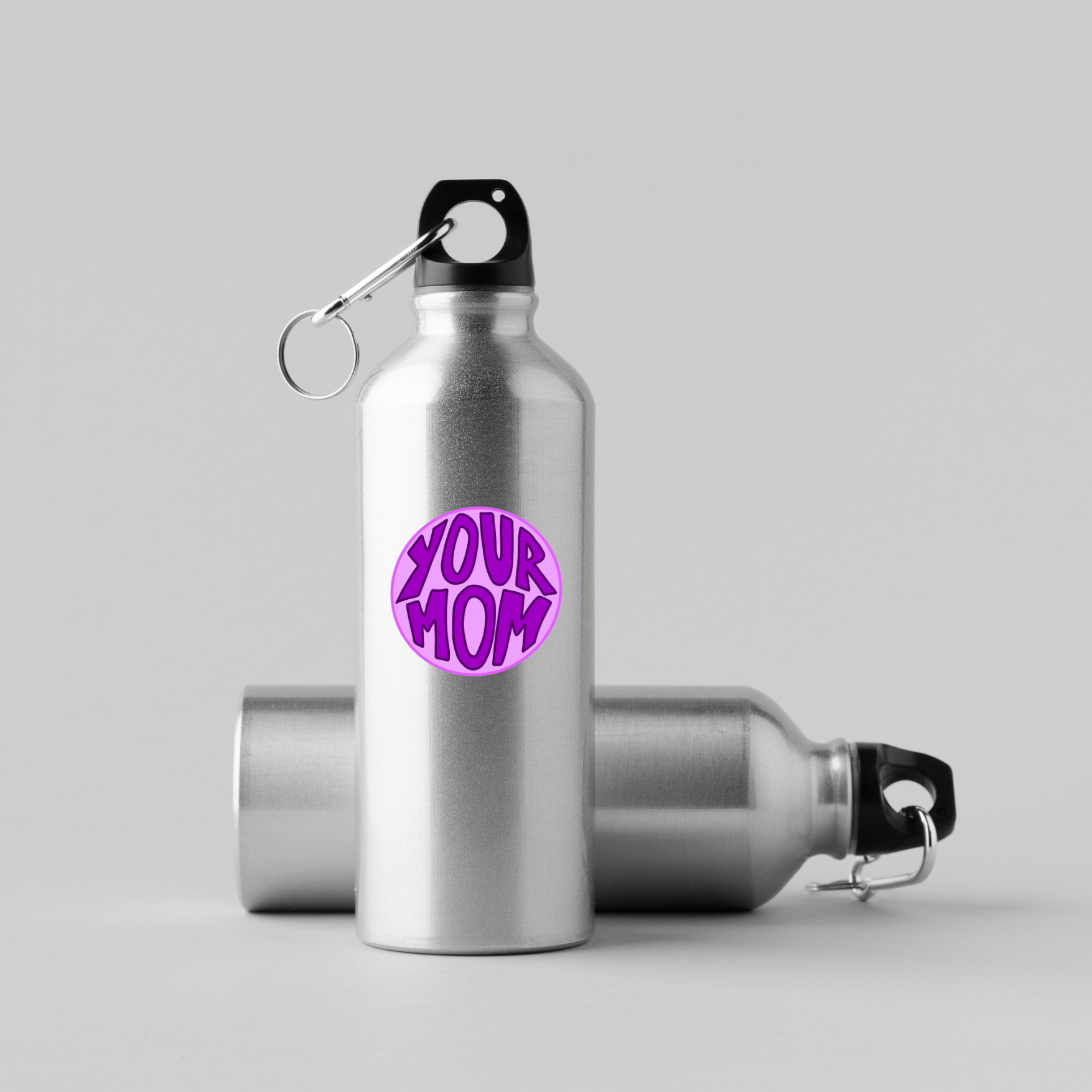 Your Mom Purple Circle | Hand Drawn Two Options | Vinyl Sticker | Water Resistant Sticker | Novelty | Cute