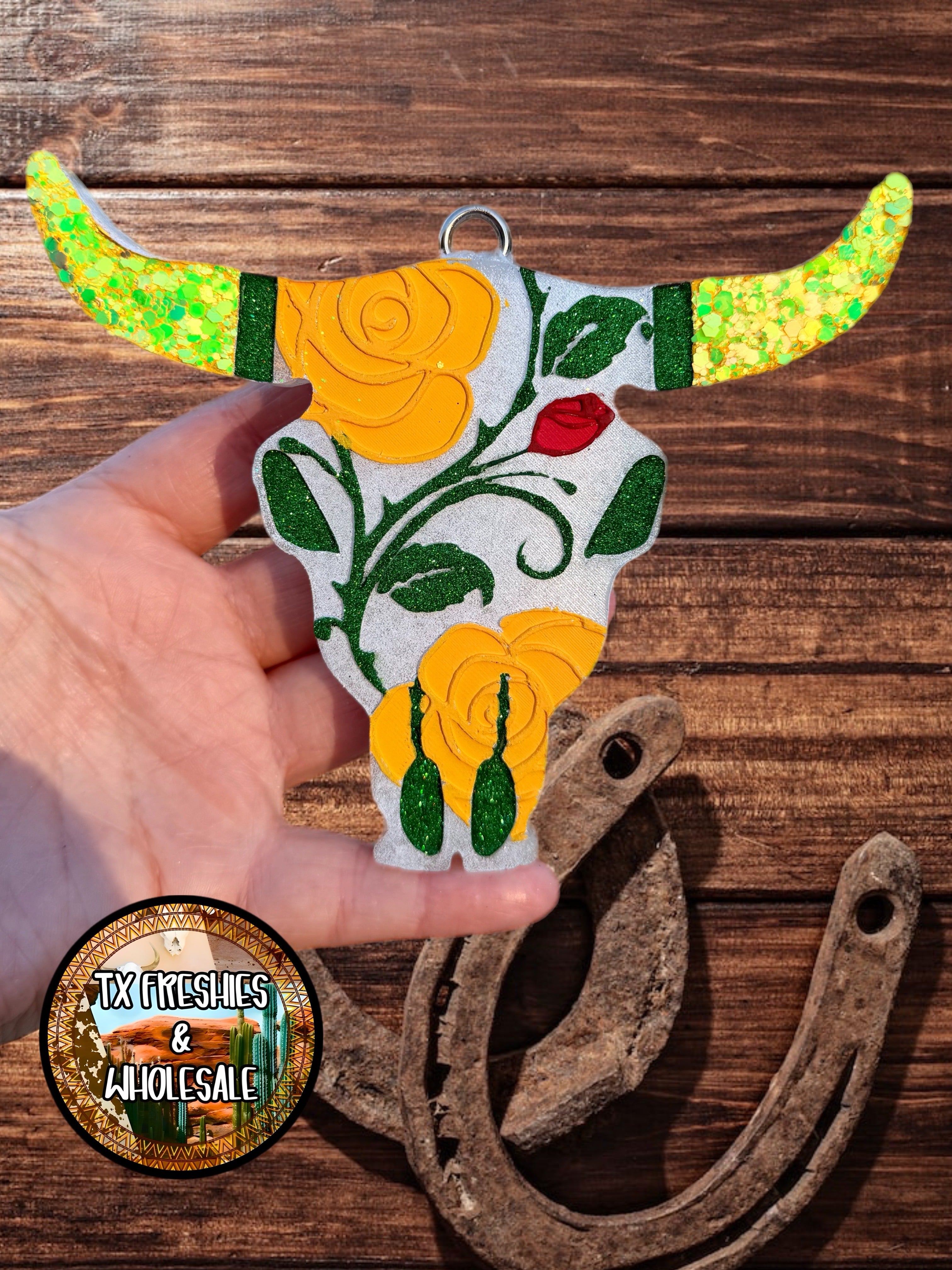 AZTEC BULL SKULL PAINTED CAR FRESHIE (YOU CHOOSE DESIGN)
