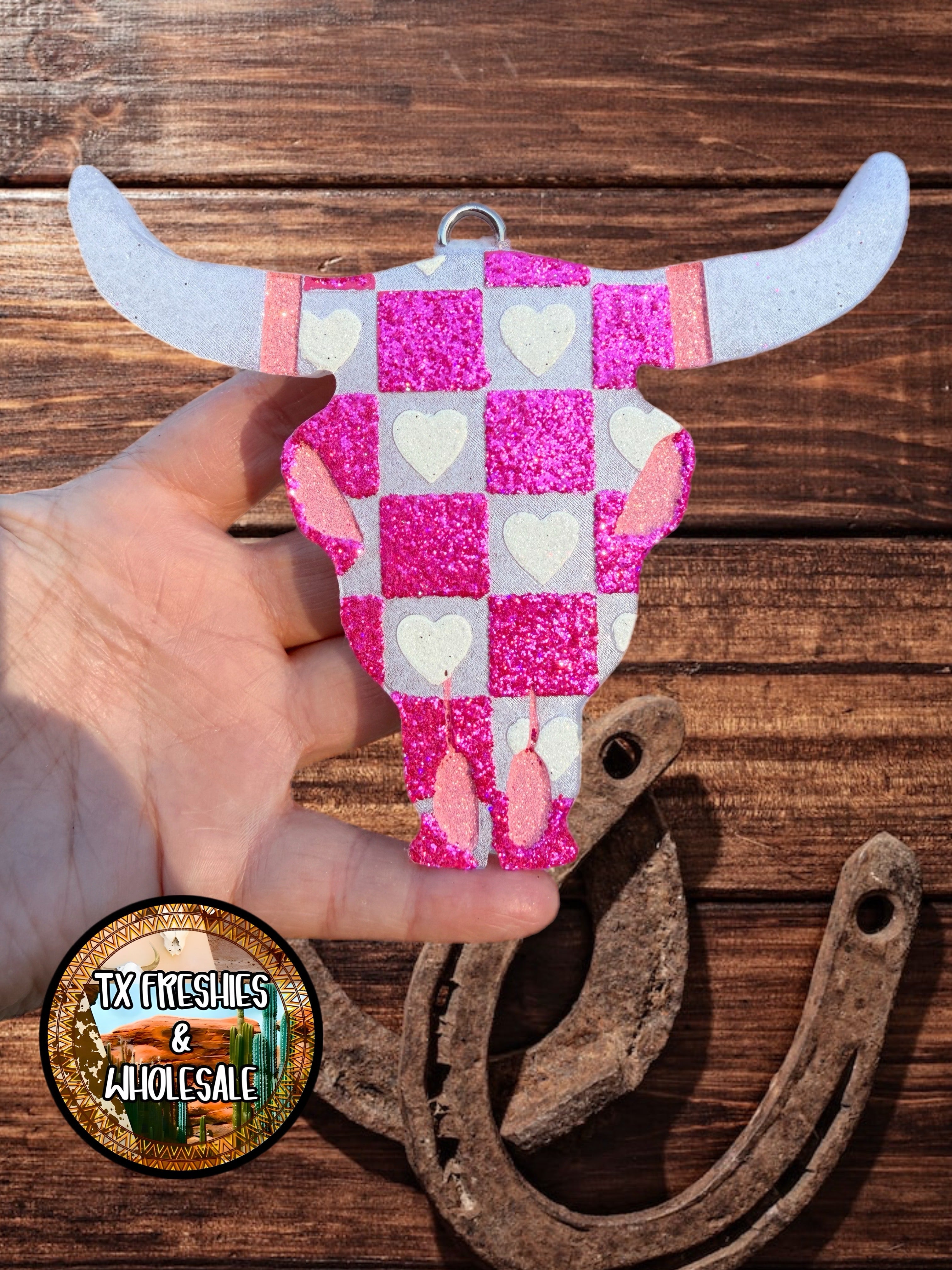 AZTEC BULL SKULL PAINTED CAR FRESHIE (YOU CHOOSE DESIGN)
