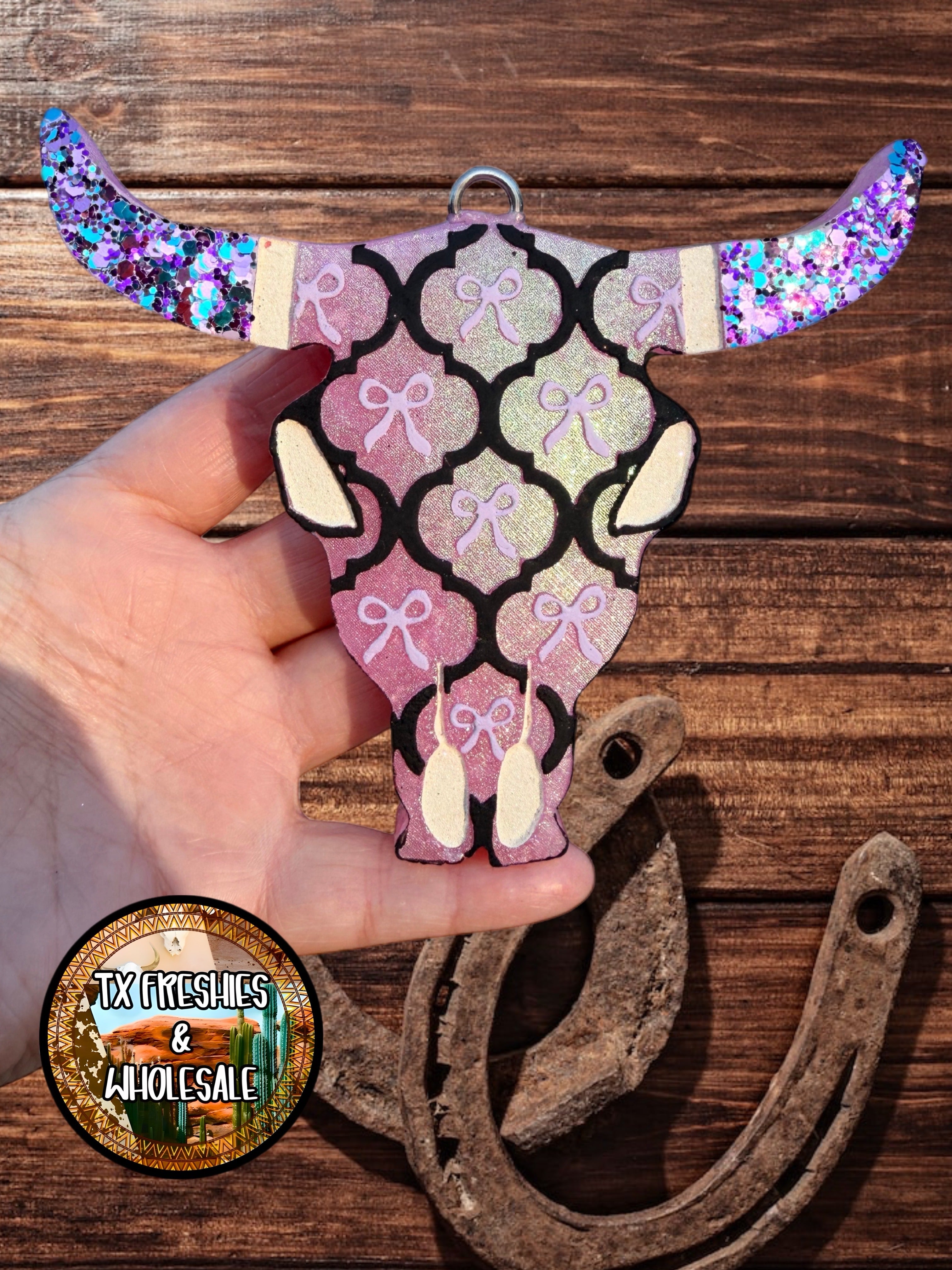 AZTEC BULL SKULL PAINTED CAR FRESHIE (YOU CHOOSE DESIGN)