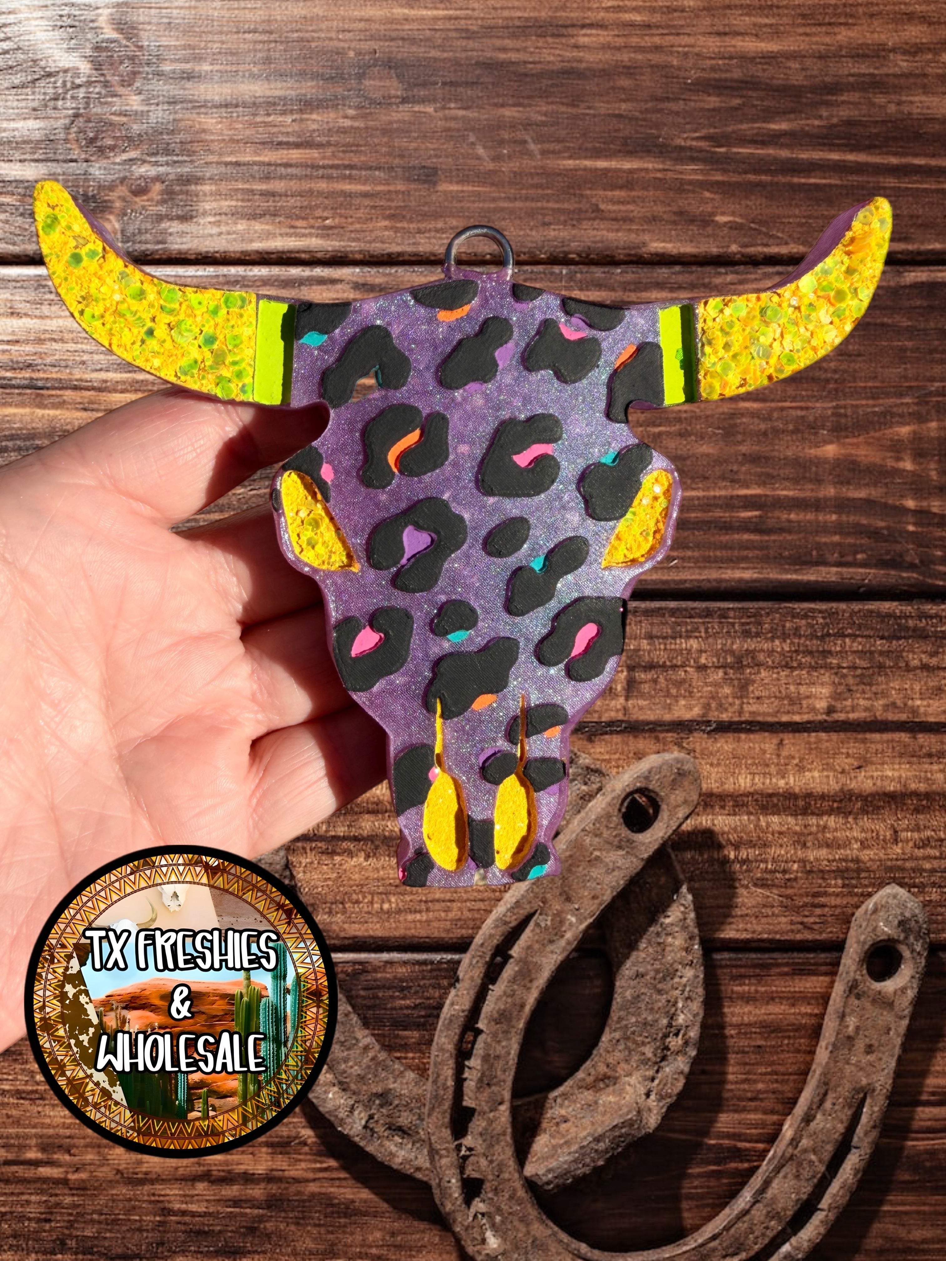 AZTEC BULL SKULL PAINTED CAR FRESHIE (YOU CHOOSE DESIGN)