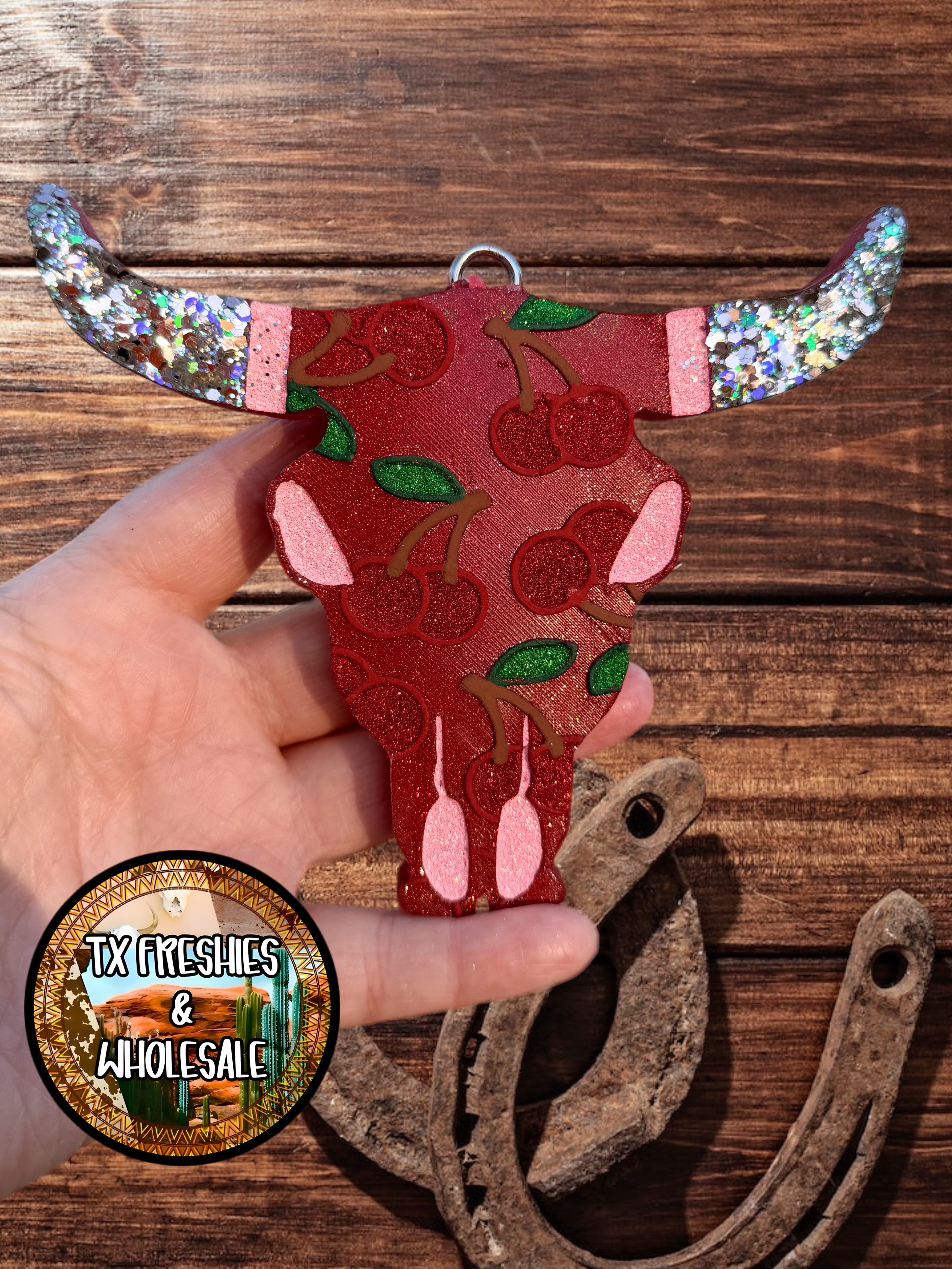 AZTEC BULL SKULL PAINTED CAR FRESHIE (YOU CHOOSE DESIGN)