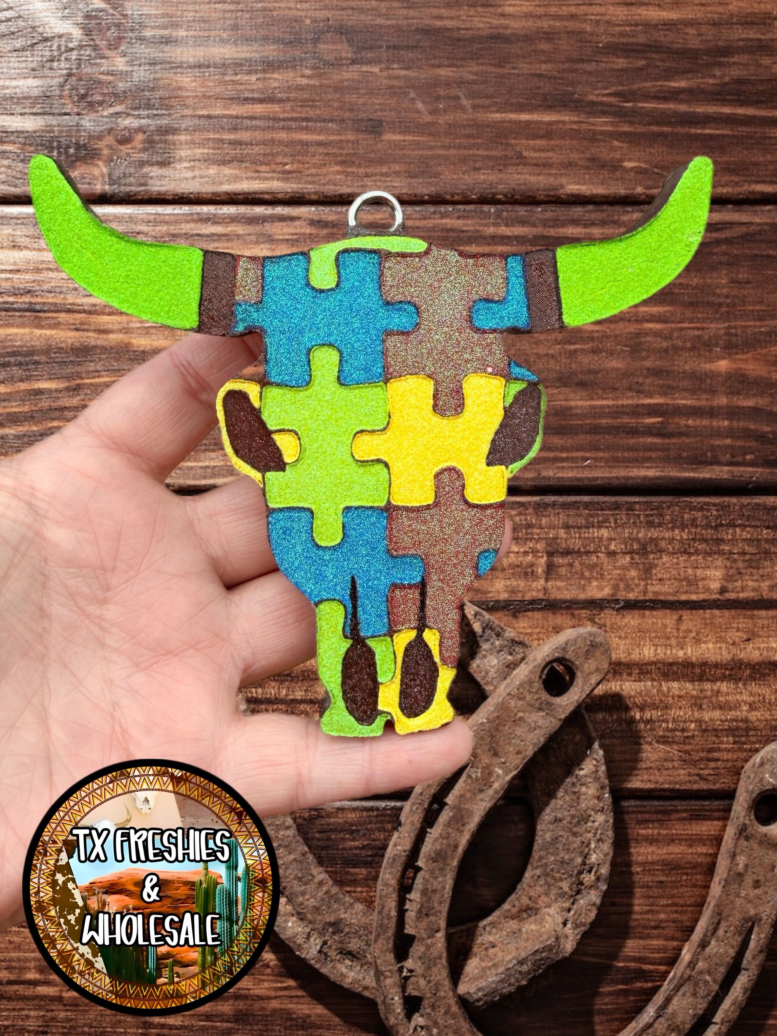 AZTEC BULL SKULL PAINTED CAR FRESHIE (YOU CHOOSE DESIGN)