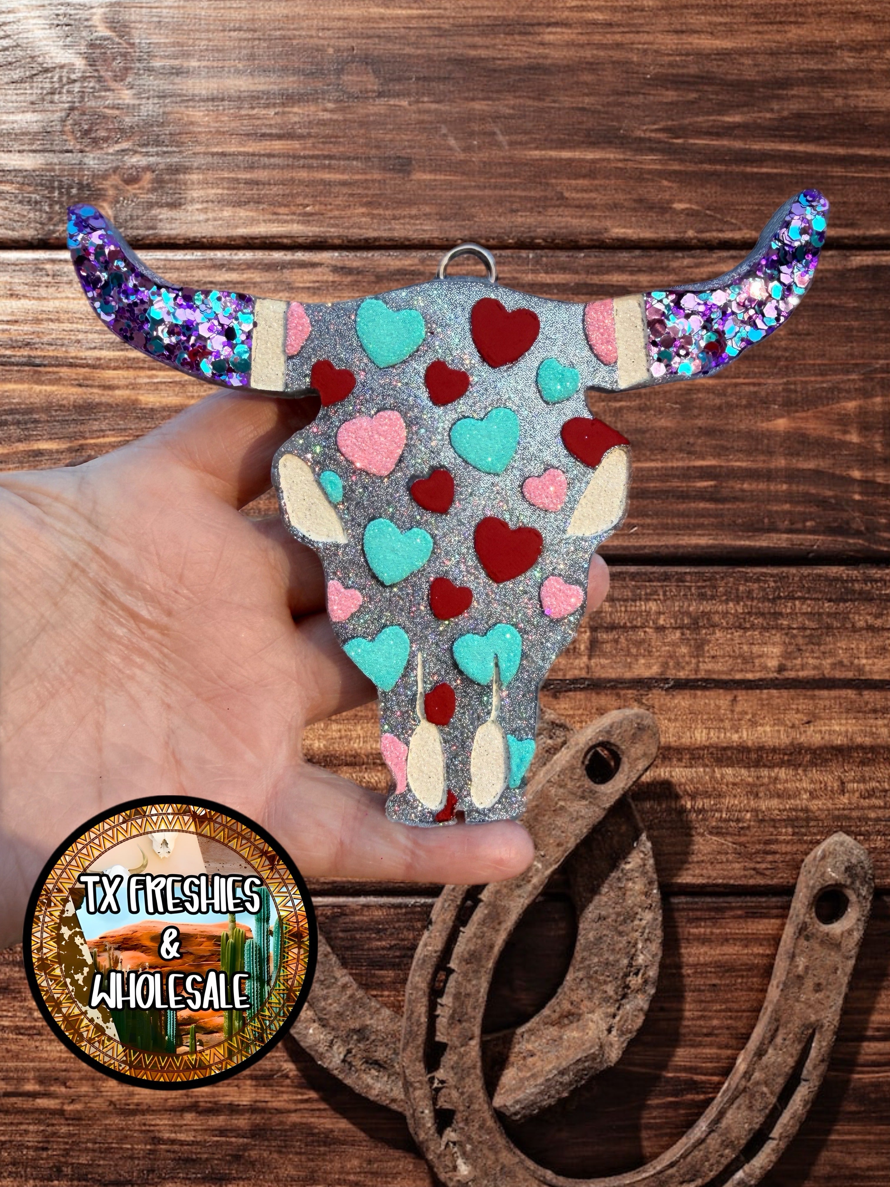 AZTEC BULL SKULL PAINTED CAR FRESHIE (YOU CHOOSE DESIGN)