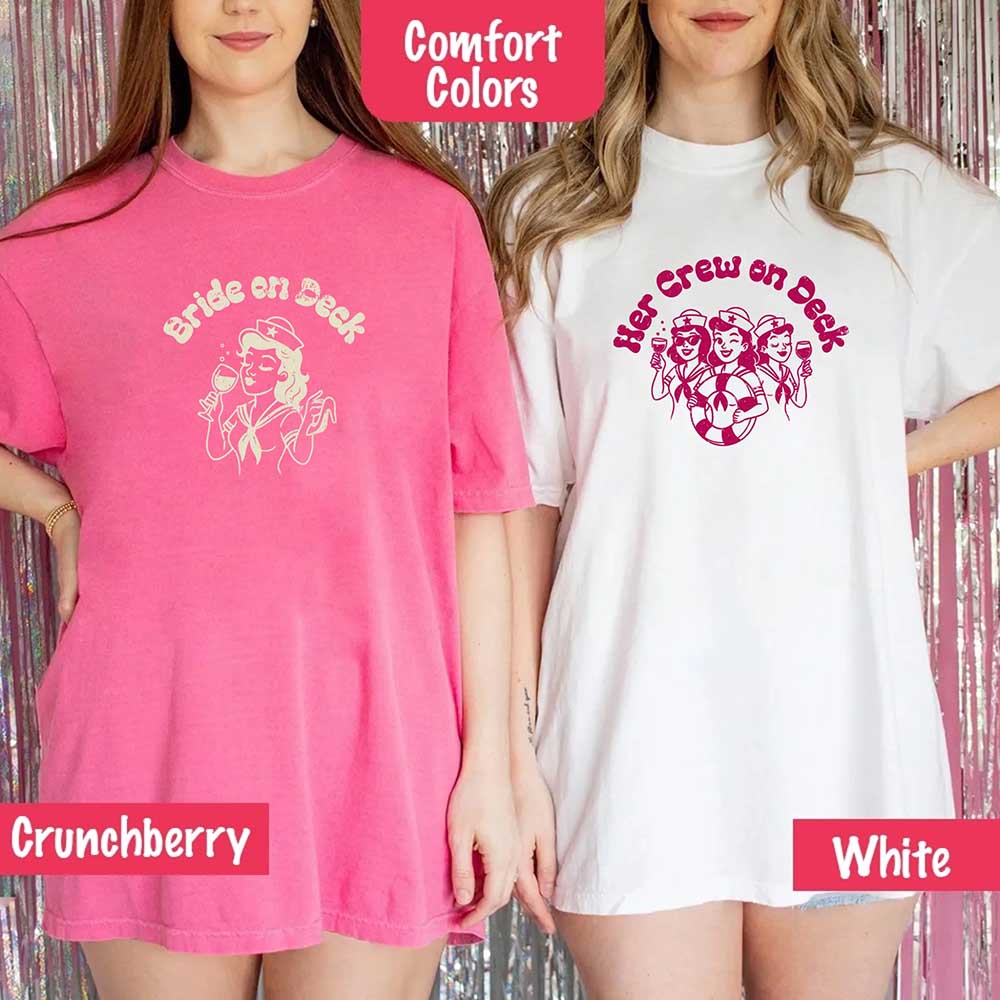 Bride on Deck Comfort Colors Shirt – Nautical Bachelorette Party Tee for Cruise or Beach Wedding