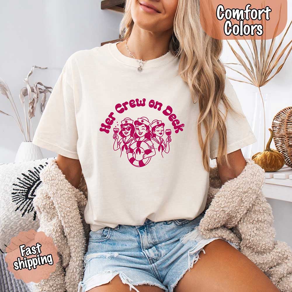 Bride on Deck Comfort Colors Shirt – Nautical Bachelorette Party Tee for Cruise or Beach Wedding