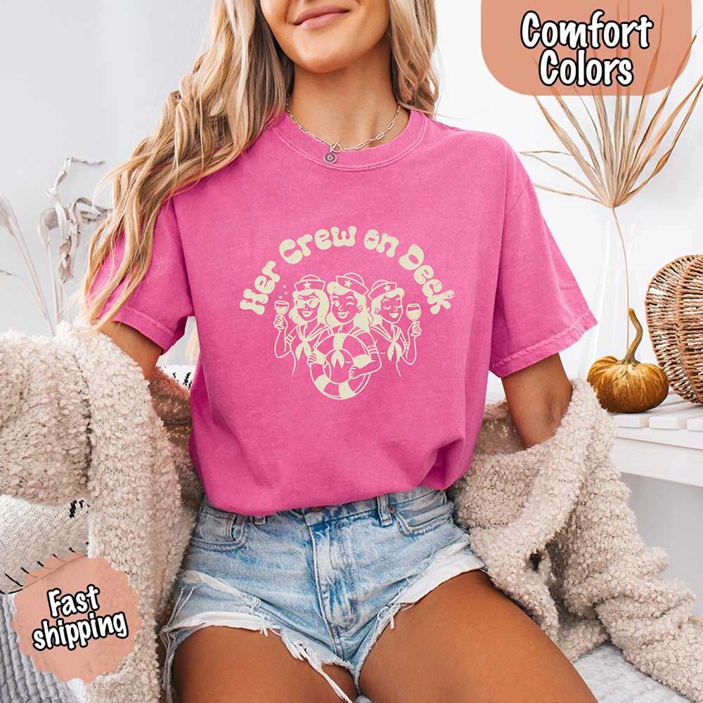 Bride on Deck Comfort Colors Shirt – Nautical Bachelorette Party Tee for Cruise or Beach Wedding