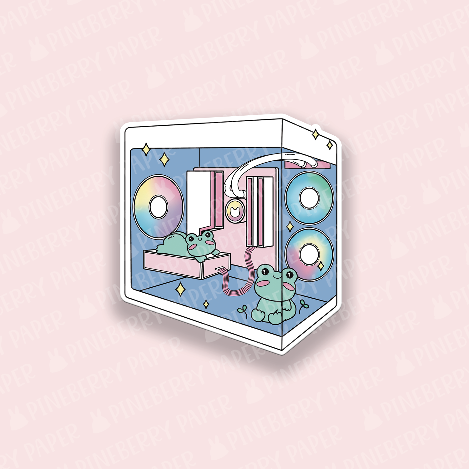 Cozy Frog PC Vinyl Sticker