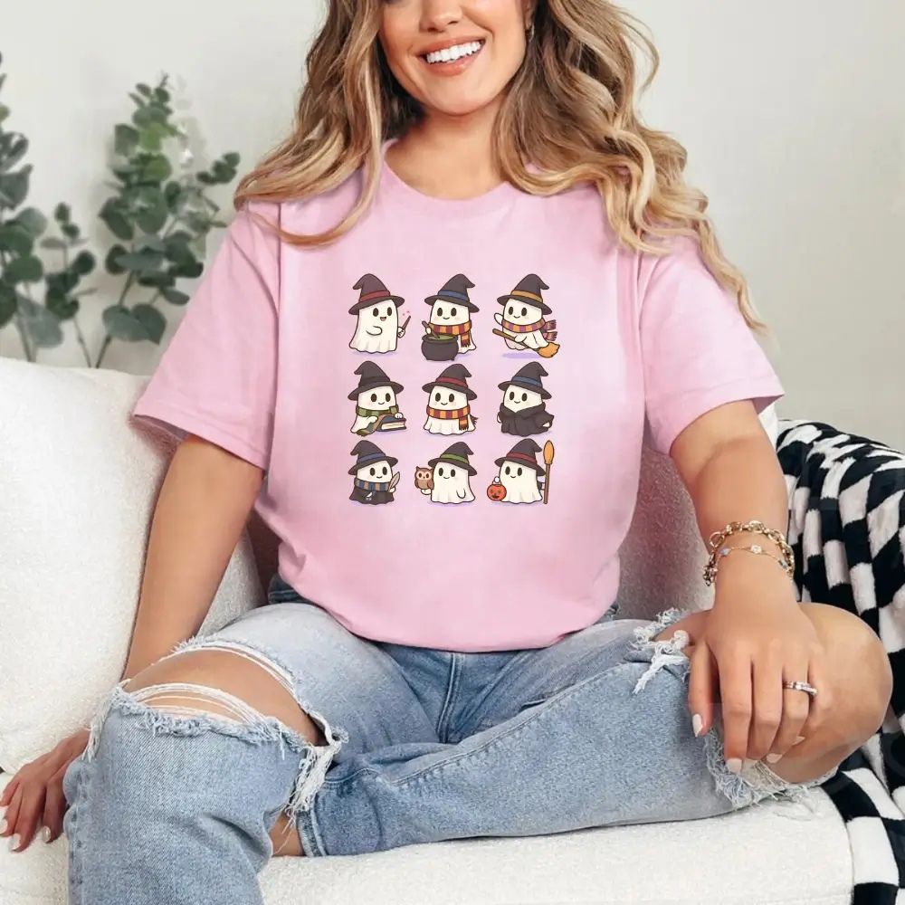 Cute Witch Ghosts Halloween Shirt – Kawaii Spooky Tee