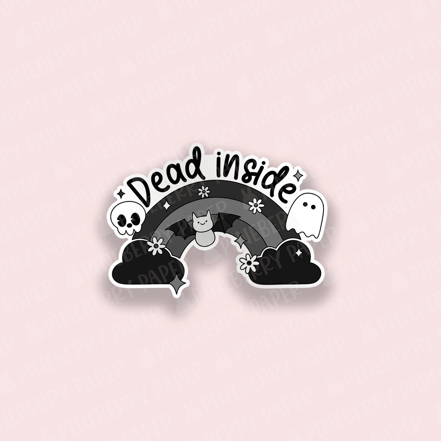 Dead Inside Rainbow Vinyl Sticker