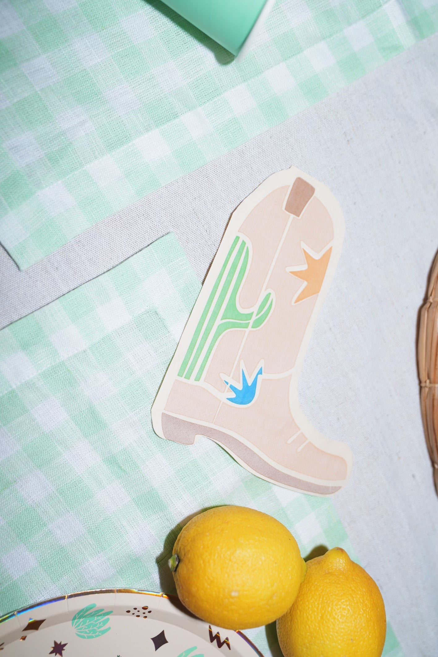 Western Boot Napkins – Cowboy Party Table Napkins (12-Pack)