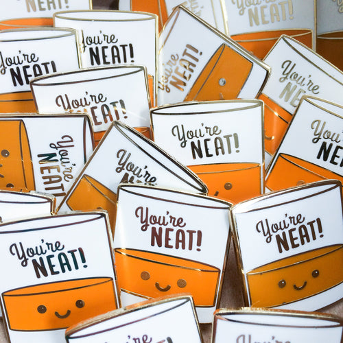 Alcohol Pun Enamel Pin "You're Neat"
