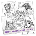 Fairy Tale Colors Coloring Pages (10 Pack)
