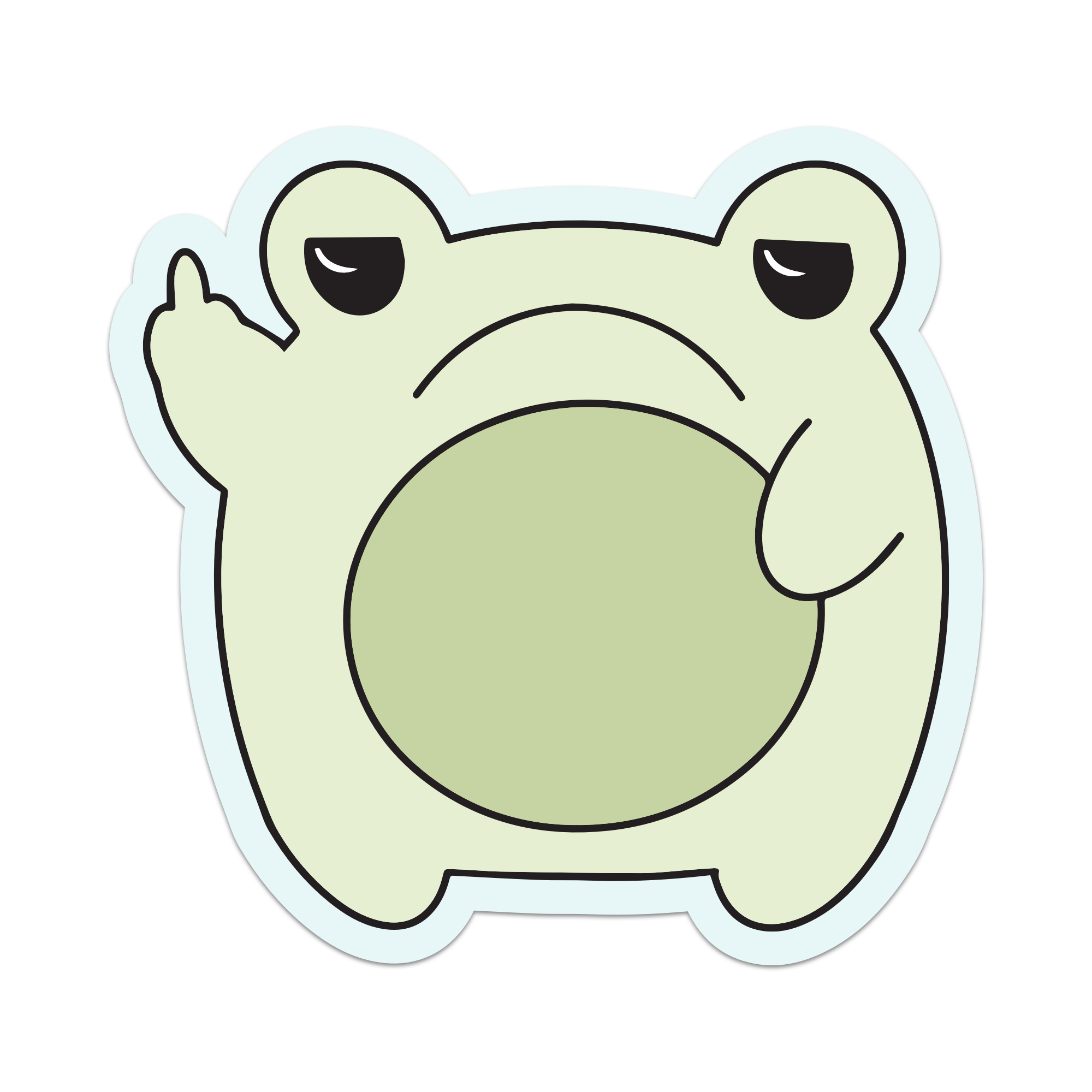 Grumpy Frog Vinyl Sticker