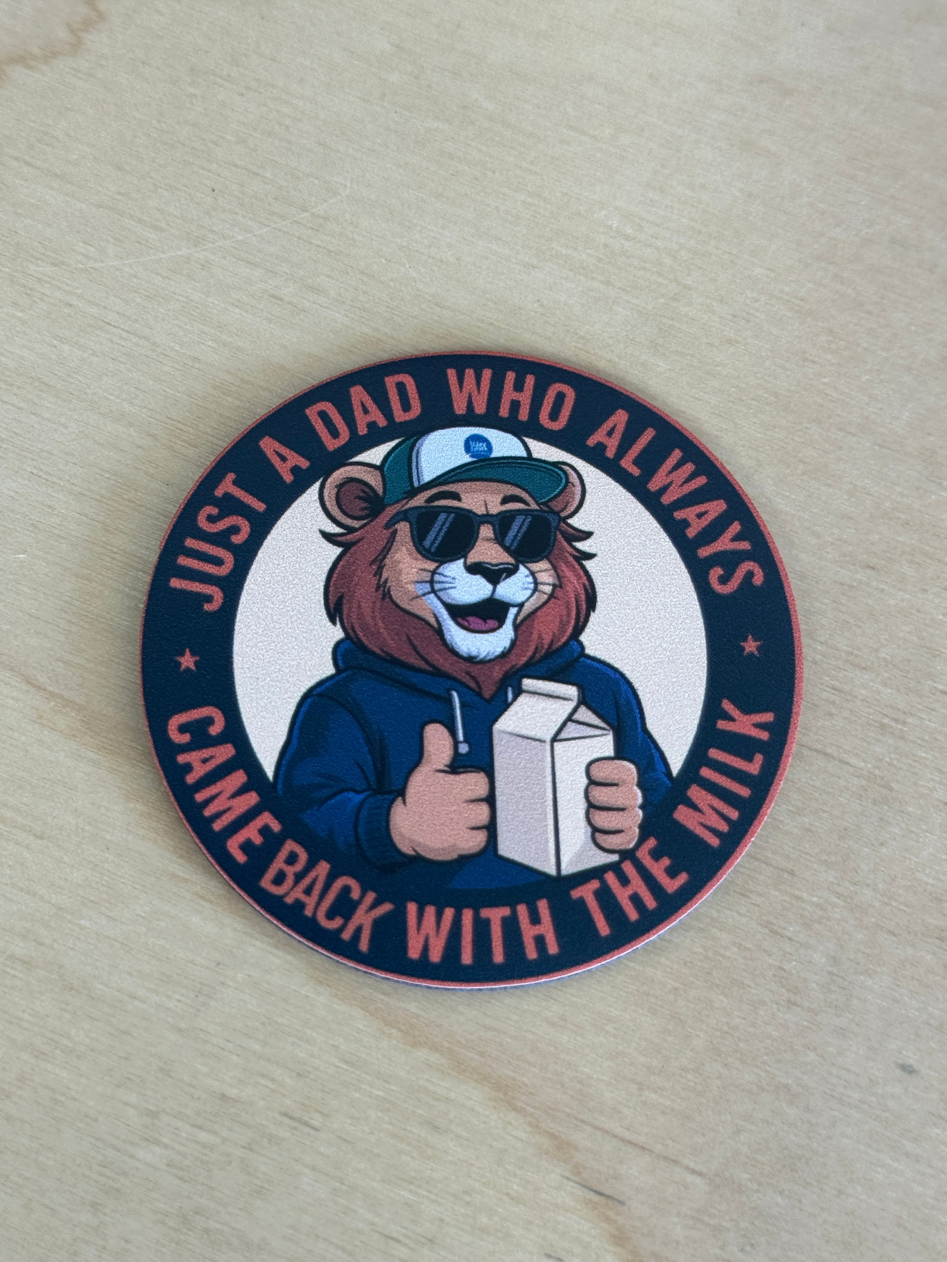 Dad Came Back With Milk UV Printed Hat Patch