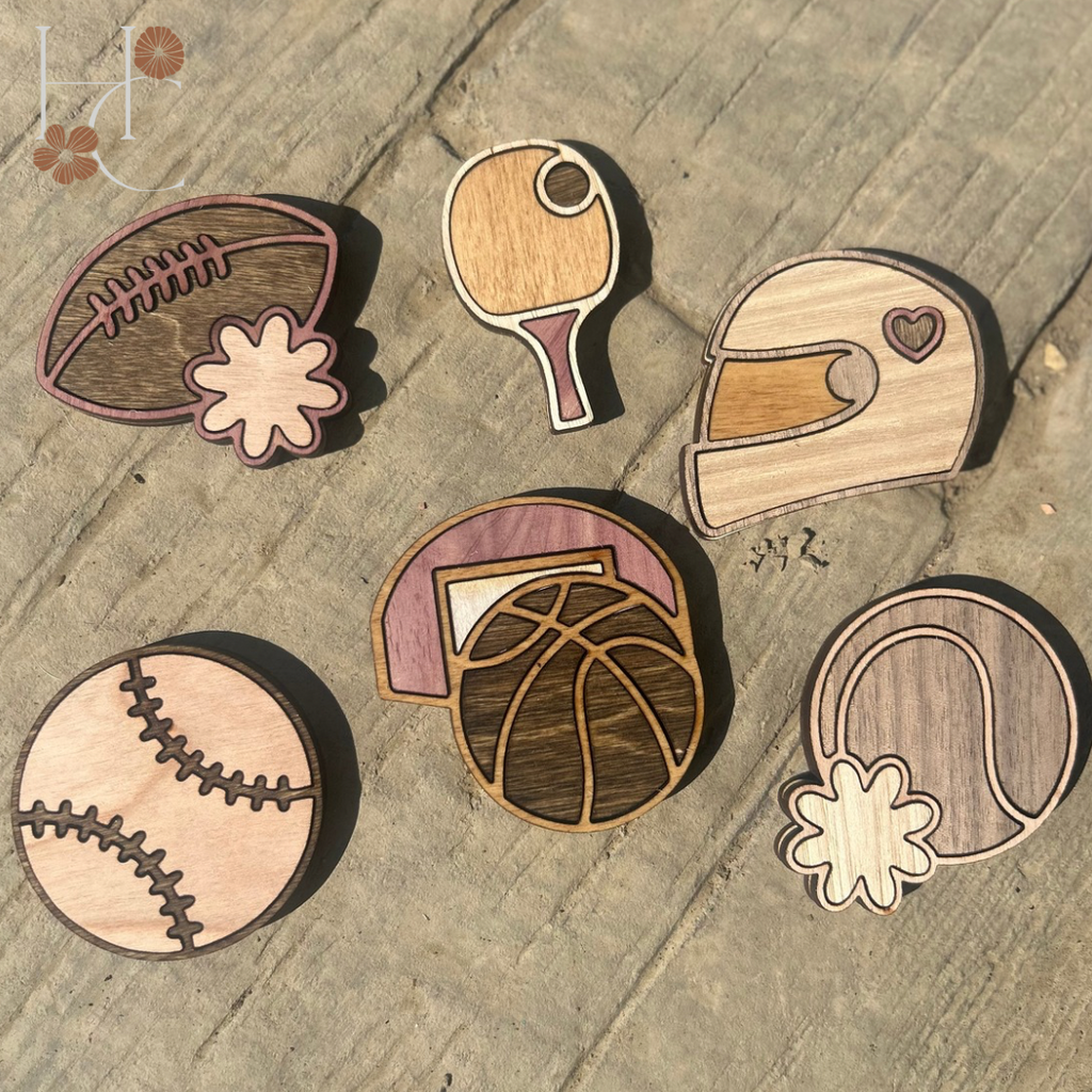 Sports Wood Magnet Set