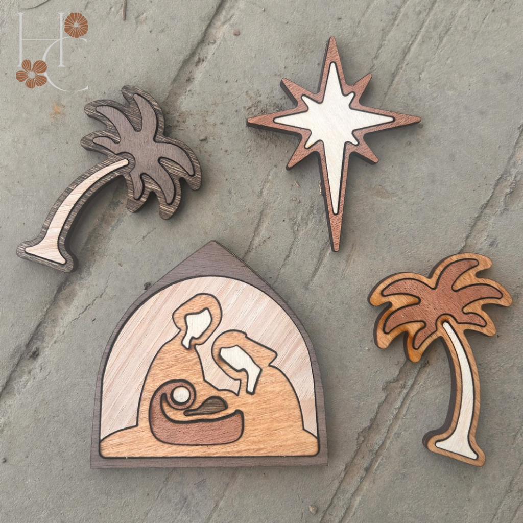 Nativity Wood Magnet Set