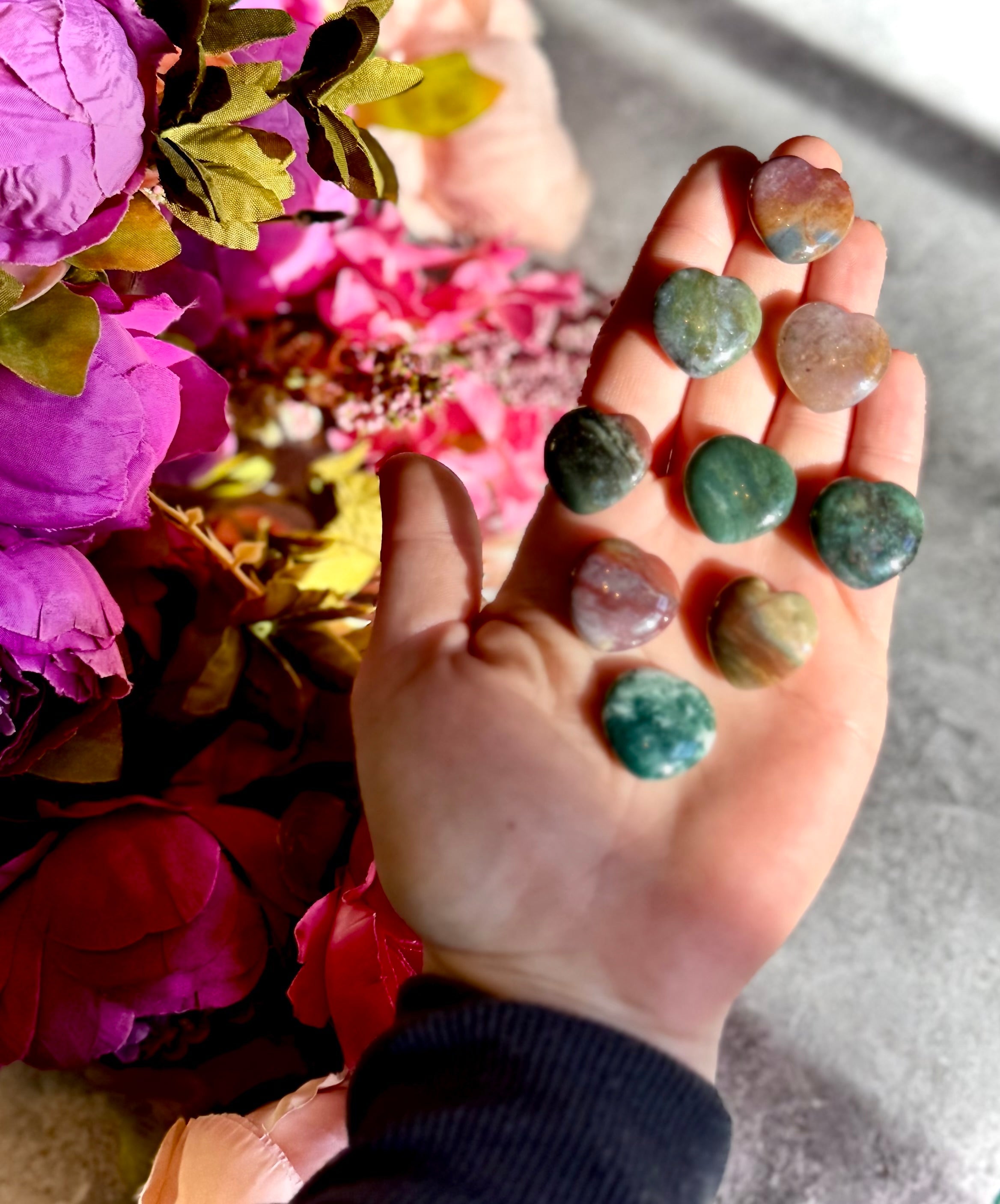 2 cm Crystal Hearts for Valentines Day, You Choose Red Jasper, Fluorite, Carnelian, Rose Quartz, Moss Agate, Yellow