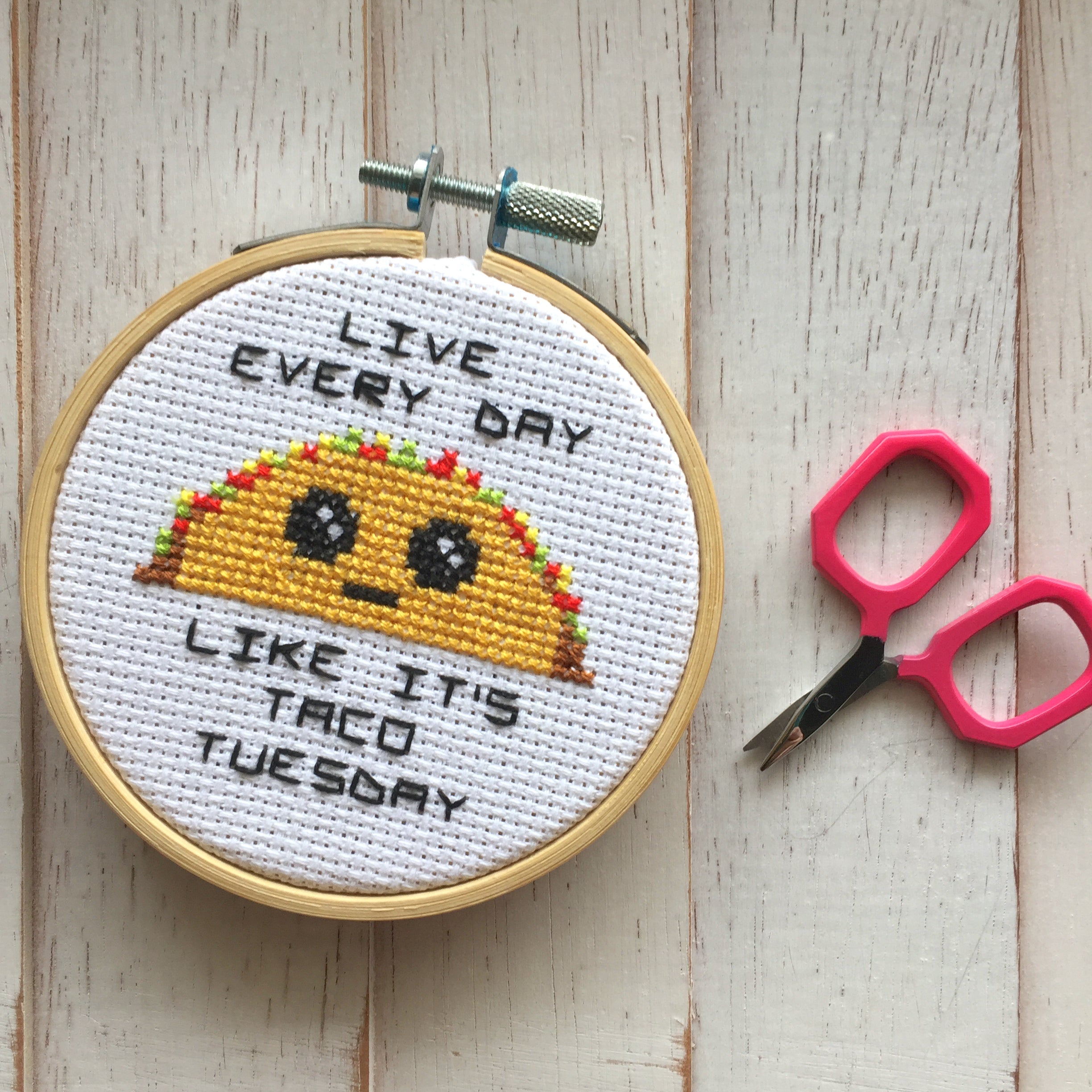 Taco Tuesday Counted Cross Stitch DIY KIT